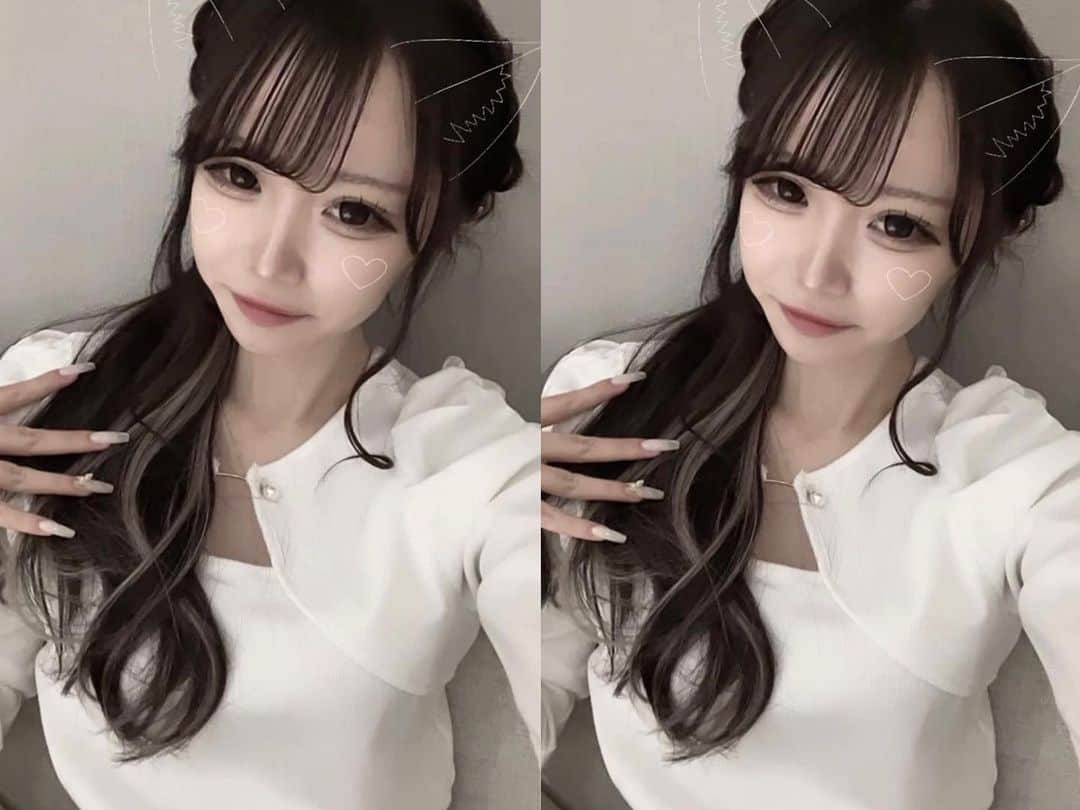 平野夢来（ゆぴぴ）のインスタグラム：「ゆらちのニューヘア可愛いか？？？！🩶  #エクステ#ハイライトカラー #エクステ#シールエクステ#Laftale」