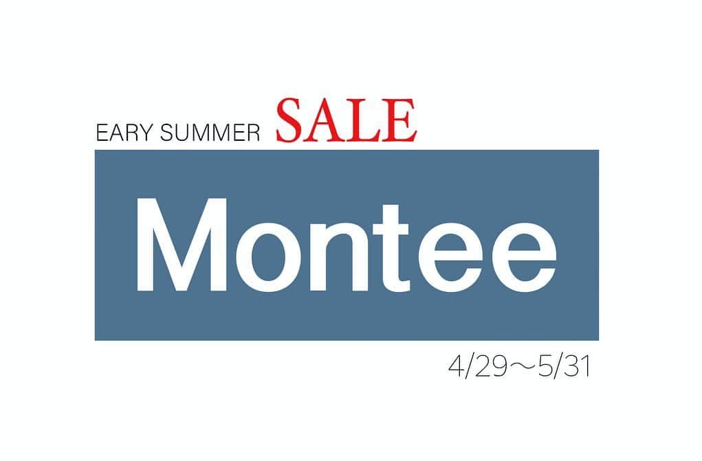 深水元基のインスタグラム：「★montee Early summer SALE★  ‎年に一度のオンラインセール！ ‎10%〜40%OFFです！ ‎（一部を除く） ‎在庫限りの商品もございます。  ‎このチャンスを逃さないで下さい！٩( ᐛ )و  ‎monteeオンラインストア↓ ‎⁦‪montee.thebase.in‬⁩  @montee_official  （↑こちらからオンラインストアにジャンプできます！）」
