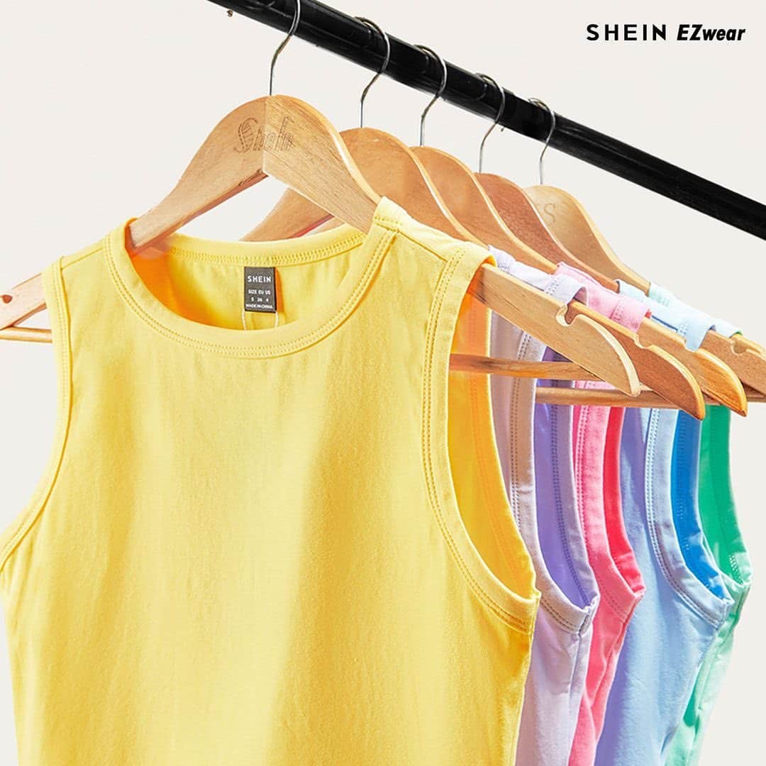 SHEINのインスタグラム：「Ready to brighten up your wardrobe? Which vibrant tank top are you feeling? 💛🍭  🔎2726880 2220966 2726932 3320862 2374465  #SHEINEZwear #tops」