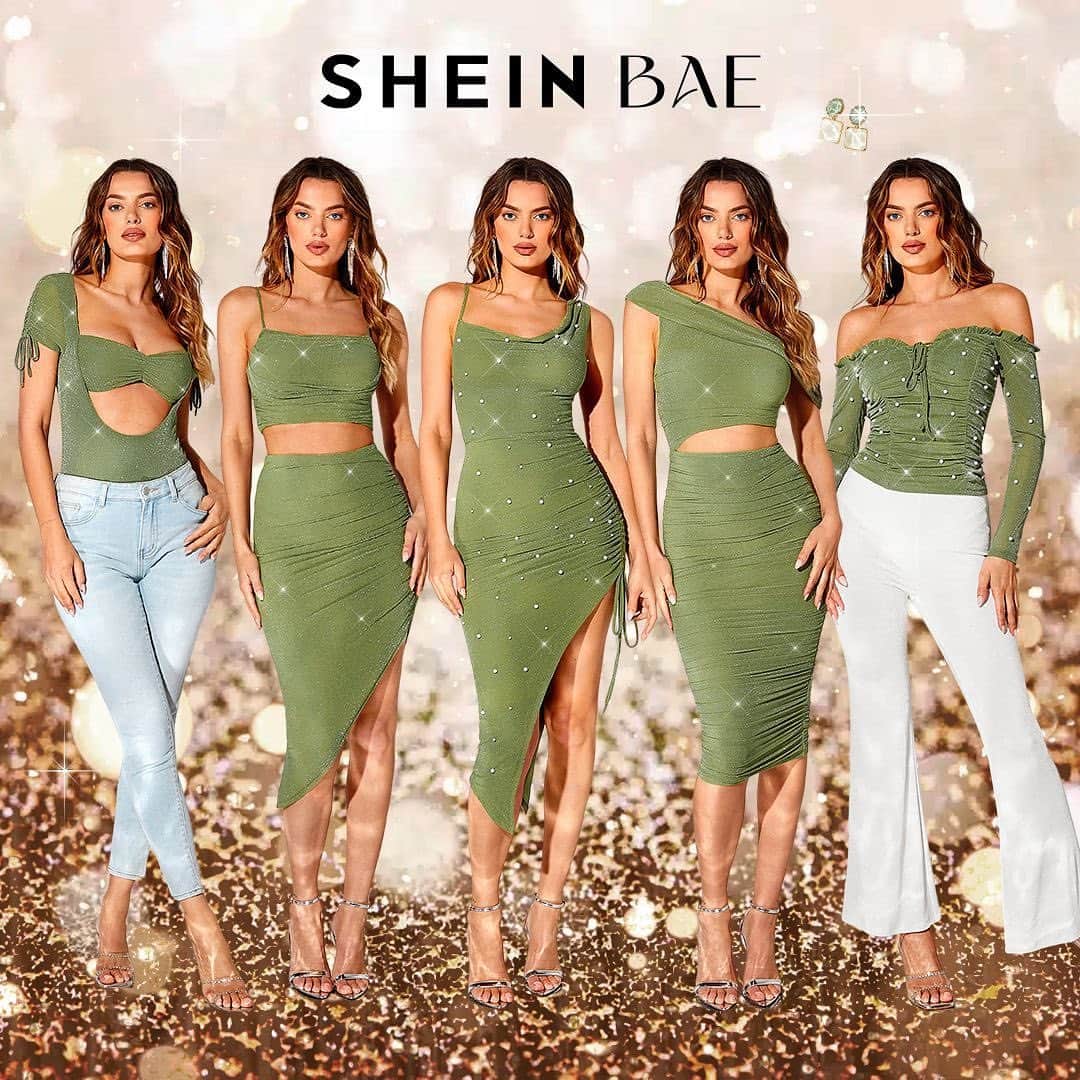 SHEINのインスタグラム：「BAE the ultimate showstopper on your next date night with these gorgeous looks! ✨💚  🔎14451863 14451541 14451861 14451862 14451658  #SHEINBAE」
