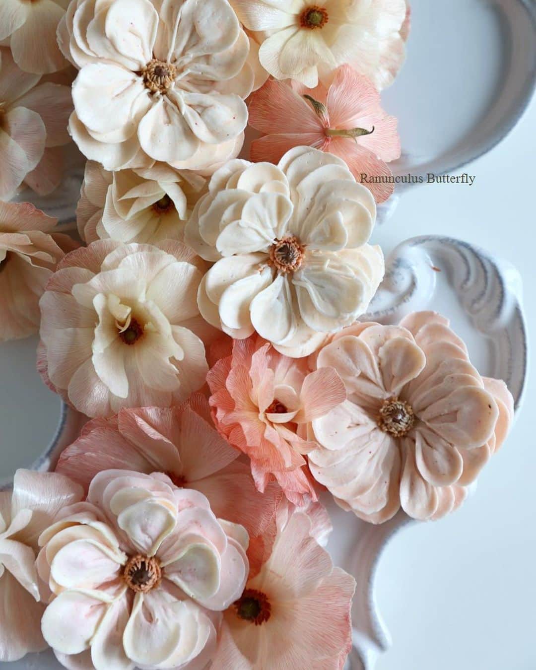 청담 수케이크 (atelier soo)のインスタグラム：「ㅡ 🎼  #buttercream  #butterfly」