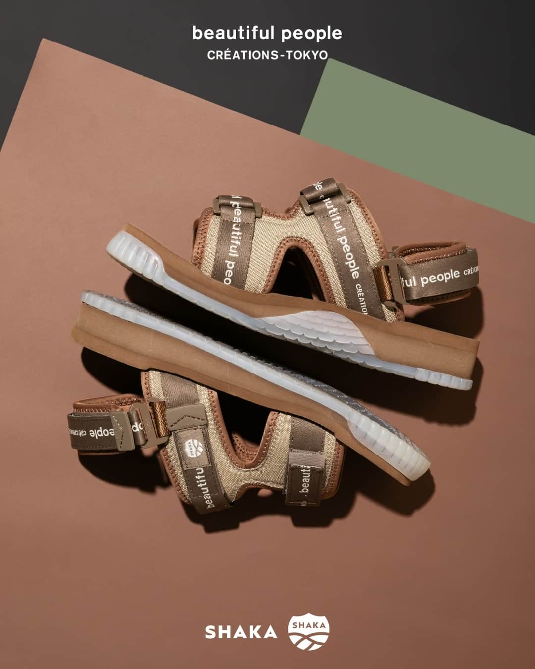 のインスタグラム：「#newarrvial⁠ ⁠ □ SHAKA CHILL OUT⁠ for beautiful people ⁠ ⁠color：black / beige / khaki⁠ size：22-28cm（1cm刻み）⁠ ⁠ ビューティフルピープルとSHAKAのコラボレーションサンダル。⁠SHAKAの定番モデルCHILL OUTは甲部分のストラップが調整できる機能性で人気を得ているが、さらにバックストラップをあしらうことで、よりよい履き心地を実現。⁠バックストラップは取り外しが可能と2way仕様に。⁠ オリジナリティのある配色は、Summer 2023 Collectionテーマに連動し、ミリタリーアイテムに見られる色差をインスピレーションに作成。⁠ソールはクリアソールにすることで、歩行時に見える靴底のブランドロゴがアクセントに。⁠ ⁠ ⁠Sandal collaboration between beautiful people and SHAKA using SHAKA's classic CHILL OUT model, which is popular for its functionality, with adjustable straps at the instep, and the back strap are removable that you can wear them in 2 different way. ⁠ The original colour scheme is linked to the Summer 2023 Collection theme and was inspired by the colour differences found in military items. The clear sole accentuates the brand logo on the sole, which can be seen when walking. ⁠ ⁠ □ SHAKA CHILL OUT⁠ for beautiful people ⁠ ⁠color：black / beige / khaki⁠ size：22-28cm（1cm刻み）⁠ ⁠ ⁠___⁠ ⁠ ⁠【beautiful people 直営店舗⁠】⁠⁠⁠⁠ ⁠ ■Online store⁠ www.beautiful-people.jp⁠ ⁠ ■Global Online store⁠ www.beautiful-people-creations-tokyo.com⁠ ⁠ ■ 青山店⁠⁠⁠⁠ 東京都港区南青山3-16-6⁠⁠⁠⁠ ⁠⁠⁠⁠ ■ 新宿伊勢丹店（ @restyle_tokyo_isetanmitsukoshi ）⁠⁠⁠⁠ 東京都新宿区新宿3-14-1 伊勢丹新宿店本館2階⁠⁠⁠⁠ TOKYOクローゼット/リ・スタイルTOKYO⁠⁠⁠⁠ ※三越伊勢丹リモートショッピングアプリからもお問い合わせ可⁠ ⁠⁠⁠⁠ ■ 渋谷PARCO店（ @parco_shibuya_official ）⁠⁠⁠⁠ 東京都渋谷区宇田川町15-1 渋谷パルコ 2F⁠⁠⁠⁠ ⁠⁠⁠⁠⁠⁠⁠⁠※メンズ対応サイズ展開中⁠ ⁠ ■ ジェイアール名古屋タカシマヤ店（@style_and_edit_nagoya ）⁠⁠⁠⁠ 愛知県名古屋市中村区名駅1丁目1番4号 ジェイアール名古屋タカシマヤ4階　モード＆トレンド「スタイル＆エディット」⁠⁠⁠⁠ ⁠⁠⁠⁠ ■⁠阪急うめだ店⁠⁠ (@hankyumode )⁠⁠⁠ 大阪府大阪市北区角田町8番7号 阪急うめだ本店 3階　モード⁠⁠⁠⁠ ⁠ ___⁠ ⁠ #beautifulpeople⁠⁠⁠ #ビューティフルピープル⁠⁠⁠ #creationstokyo⁠ #SHAKA #CHILLOUT⁠ #sandal #サンダル⁠ #コラボレーション⁠ #2way⁠」