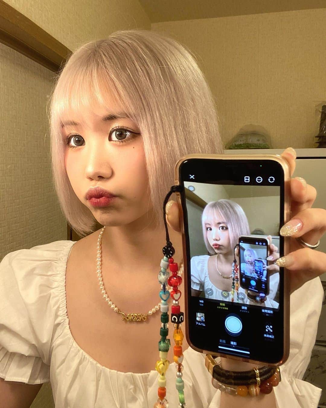 あいなんのインスタグラム：「Beauty CamのiPhoneカメラ盛れすぎる🫶🏻‎🤍」