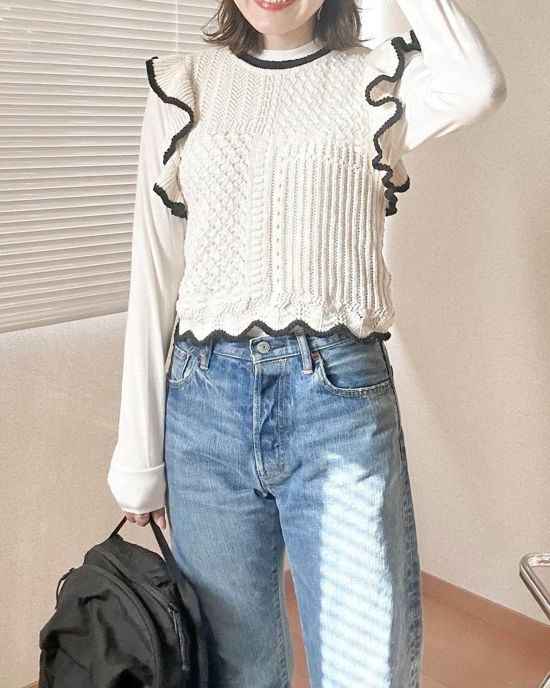 かほこ。さんのインスタグラム写真 - (かほこ。Instagram)「ㅤㅤㅤㅤㅤㅤㅤㅤㅤㅤㅤㅤㅤ ㅤㅤㅤㅤㅤㅤㅤㅤㅤㅤㅤㅤㅤ knit vest : #zara inner : #uniqlo denim : #shinzone cap : #agnesb backpack : #arcteryx sneakers : #converse ㅤㅤㅤㅤㅤㅤㅤㅤㅤㅤㅤㅤㅤ ZARAのニットベスト、今の時期はロンTを重ねて🥰 ㅤㅤㅤㅤㅤㅤㅤㅤㅤㅤㅤㅤㅤ キャップ、デニムでカジュアルに着ました！ ㅤㅤㅤㅤㅤㅤㅤㅤㅤㅤㅤㅤㅤ #kaho_fashion」4月29日 21時06分 - xxokohakxx