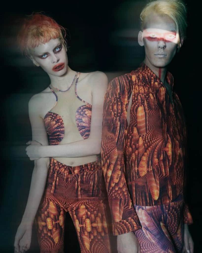 スリーアズフォーのインスタグラム：「The Amazing @uniandtheurchins @jackjamesbusa @charlottekempmuhl  For @flauntmagazine wearing @threeasfour  Photographer @arielsadok  Makeup @ahbinishman  Hair @cut2kill」