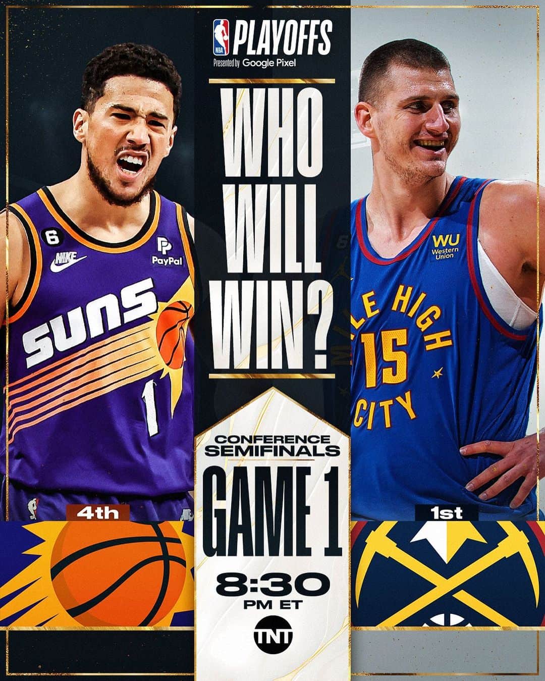 NBAさんのインスタグラム写真 - (NBAInstagram)「The @suns & @nuggets open up the Western Conference Semis TONIGHT on TNT! 🍿   Who Ya Got?」4月30日 0時31分 - nba
