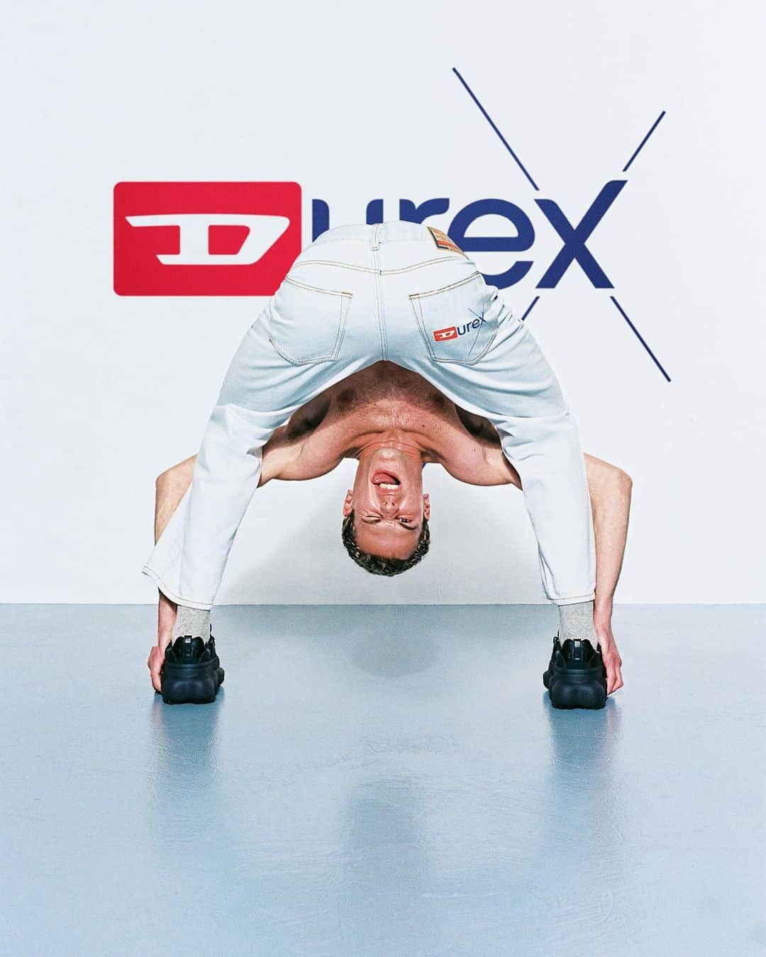 ディーゼルのインスタグラム：「For Sucsexful Living.  Introducing an important message targeting your most important territory. The Diesel x @Durex capsule collection, a celebration of the brands’ mutual standards of democracy, choice and sex positivity, is available in Diesel stores.    The capsule, first introduced on Creative Director @GlennMartens’ #DieselFW23 runway, is the tangible realization of the message. A pair of 5 Pocket jeans from the denim collection bear the logo For Sucsexful Living, a cheeky play on Diesel’s iconic mantra.    Discover Diesel x @Durex capsule at the link in bio.    #ForSuccessfulLiving #DieselxDurex」
