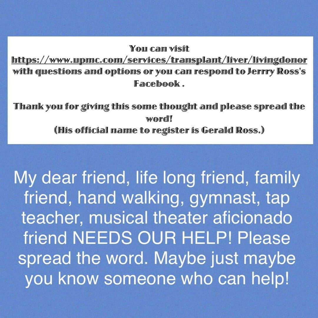 アビー・リー・ミラーさんのインスタグラム写真 - (アビー・リー・ミラーInstagram)「This IG post is scary for me - my friend needs help. There were so many children I went above and beyond for, all the professional careers in Pgh I helped forge from the beginning. Yet this really good guy ~ Mr Jerry never asked for a thing! Now in his time of need I’m not a candidate. All I can do is help spread the word! And pray 🙏🏻 #aldcalways #aldc #aldcpgh  #pittsburgh #pgh #abbyleedancecompany #abbylee #abbyleemiller #abby #dance #liver #transplant #donor #donors #dancemoms #season9」4月30日 4時33分 - therealabbylee