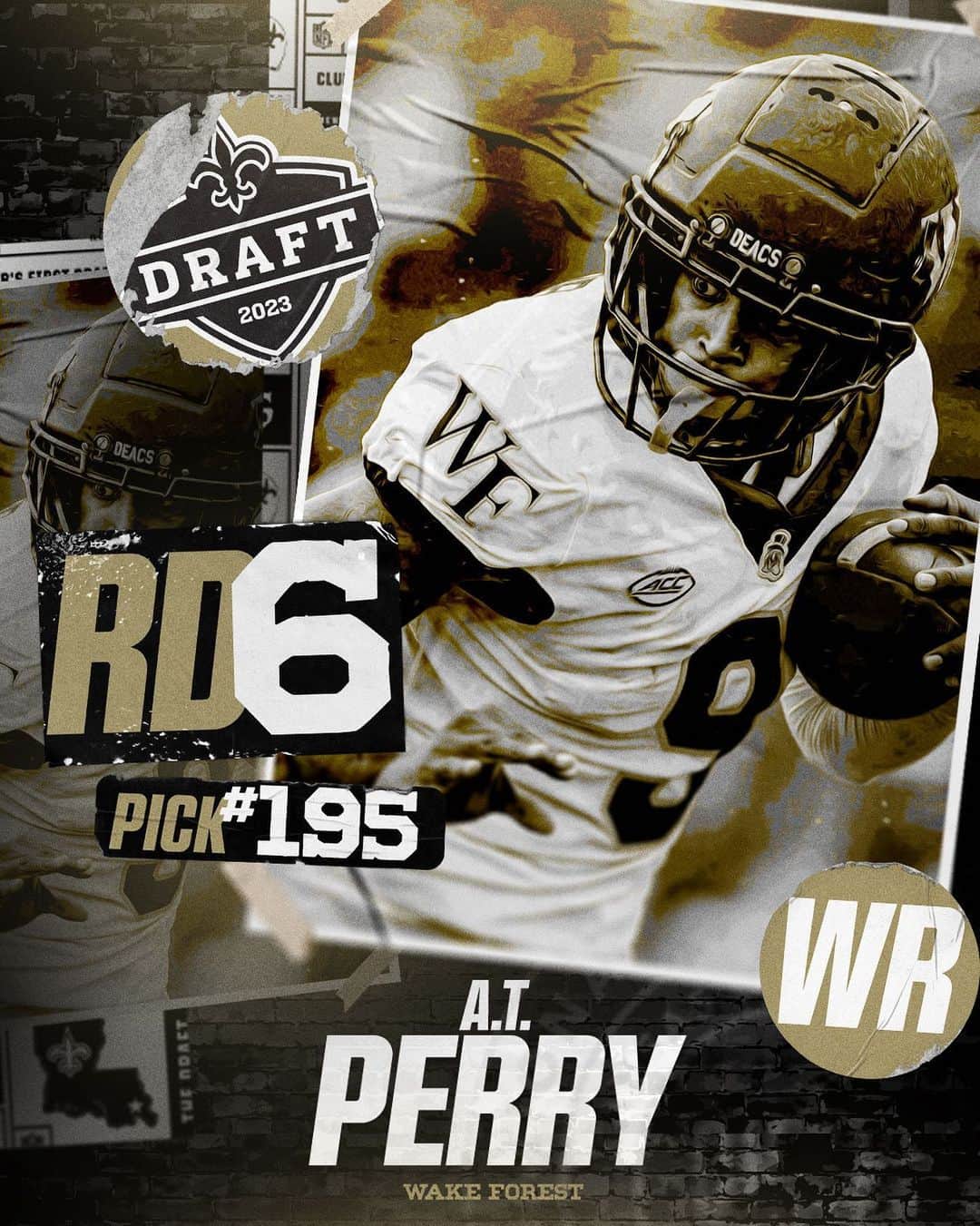 ニューオーリンズ・セインツさんのインスタグラム写真 - (ニューオーリンズ・セインツInstagram)「With the 195th pick in the 2023 NFL Draft, the New Orleans Saints select WR A.T. Perry!」4月30日 5時33分 - saints