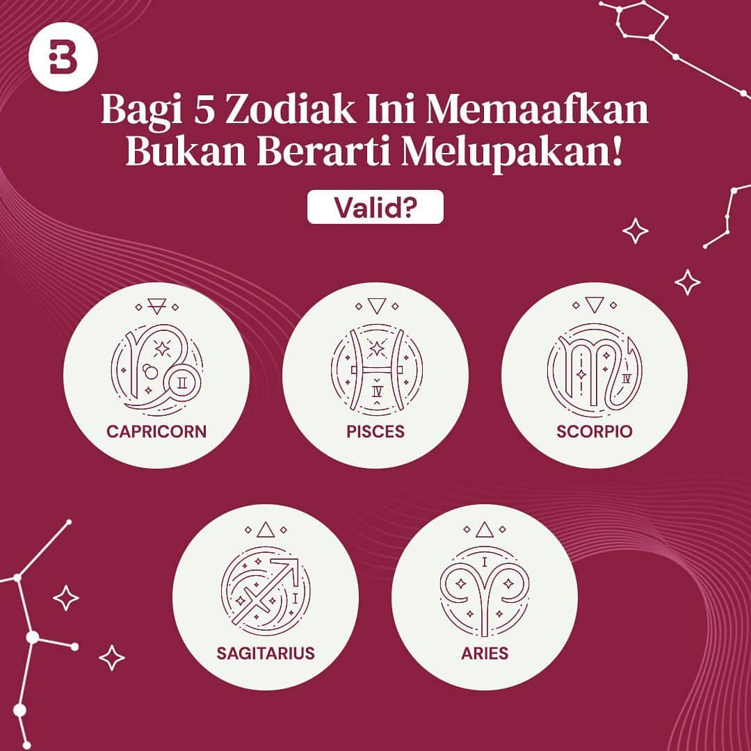 Beauty | Health | Fashionさんのインスタグラム写真 - (Beauty | Health | FashionInstagram)「Aduh, duhhhh, jangan nyakitin 5 zodiak ini deh, Beauties….🥺  Meskipun mereka bisa memaafkan, tapi mereka sulit melupakannya, lhooo…  Ada yang punya pengalaman dengan salah satu zodiak ini? —-- Jangan lupa untuk follow @Beautynesia.id  untuk berita menarik seputar wanita dan lainnya!  Follow juga instagram : @beautynesianews 💄 @mommyasia.id 🤰🏼👶🏻 —----  #zodiak #zodiac #horoskop #katazodiak #pemaaf #maaf #memaafkan #susahlupa #pelupa #gakgampanglupa #pisces #scorpio #sagitarius #sagitarius #aries#beautynesiaid」4月30日 10時34分 - beautynesia.id