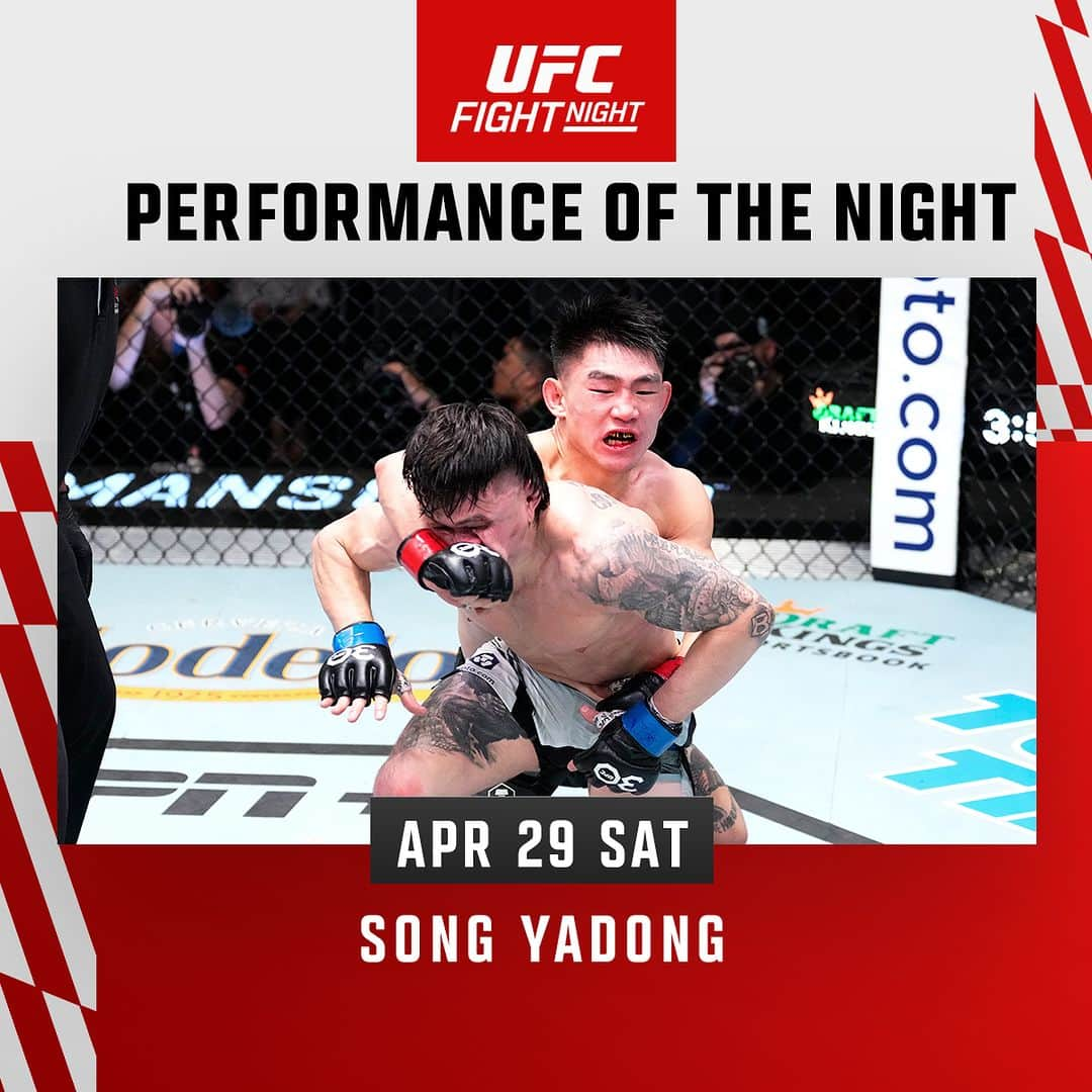 UFCさんのインスタグラム写真 - (UFCInstagram)「Congratulations are in order for these four POTN winners!!!  💵 @YadongSong 💵 @CaioBorralho 💵 @RodolfoVieira89  💵 @Maniac_McGheeMMA    #UFCVegas72」4月30日 11時48分 - ufc