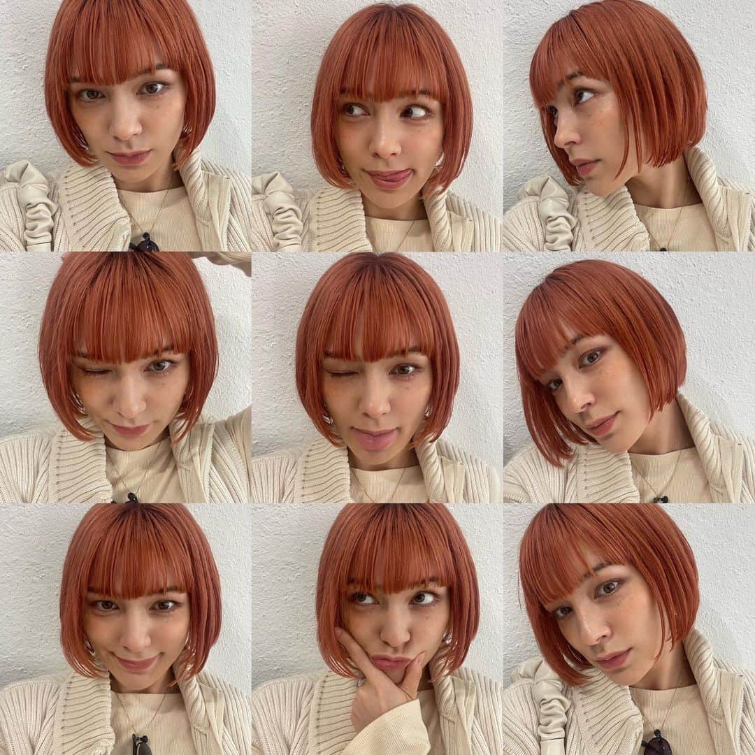 ステファニーのインスタグラム：「🍊🍒🍊🍒 そういえば髪色変えました！ #love #hair #haircolor #ヘアカラー」