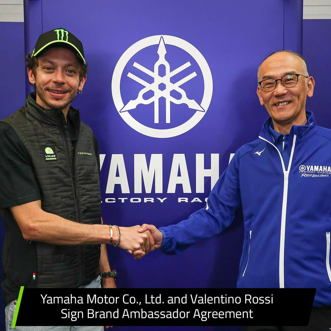 YamahaMotoGPさんのインスタグラム写真 - (YamahaMotoGPInstagram)「Yamaha Motor Co., Ltd. 🤝  Valentino Rossi   Valentino Rossi VR46 Official fans all over the world will be thrilled by the announcement that their hero will be once again officially representing Yamaha. After 16 years of racing partnership, the nine-time World Champion has entered into an agreement with Yamaha Motor Co., Ltd. as an official Yamaha Brand Ambassador.  See the link in our story for more info 📲  #Yamaha | #RevsYourHeart | @valeyellow46」4月30日 19時23分 - yamahamotogp