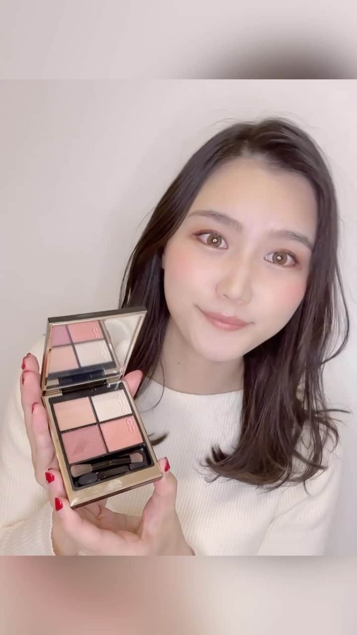 太田理恵のインスタグラム：「ファンの方に頂いたSUQQUのアイシャドウで春メイク💓 めちゃくちゃ可愛い🥰」