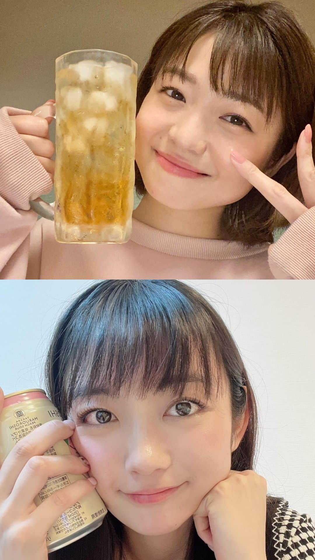 中村静香のインスタグラム：「ゆる飲み配信🍻 ハプニングもご愛嬌♡  #中村静香 #森田涼花」