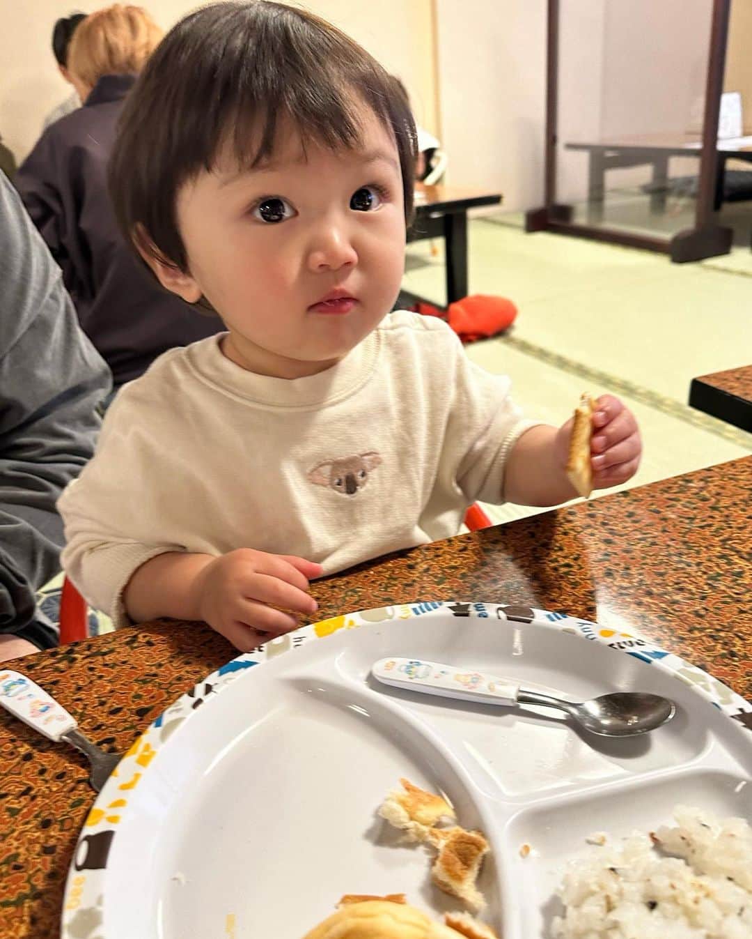 SAYUKAさんのインスタグラム写真 - (SAYUKAInstagram)「家だとママよりご飯食べるのに 外食だとまったく ご飯食べてくれない😇 あるある？  #1y7m」4月30日 21時27分 - sayumiso216