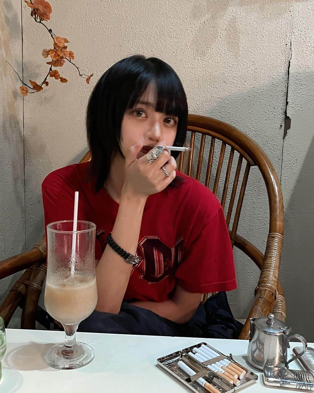 櫻子さんのインスタグラム写真 - (櫻子Instagram)「赤も似合う？❤️‍🔥」4月30日 21時34分 - rako_bear_