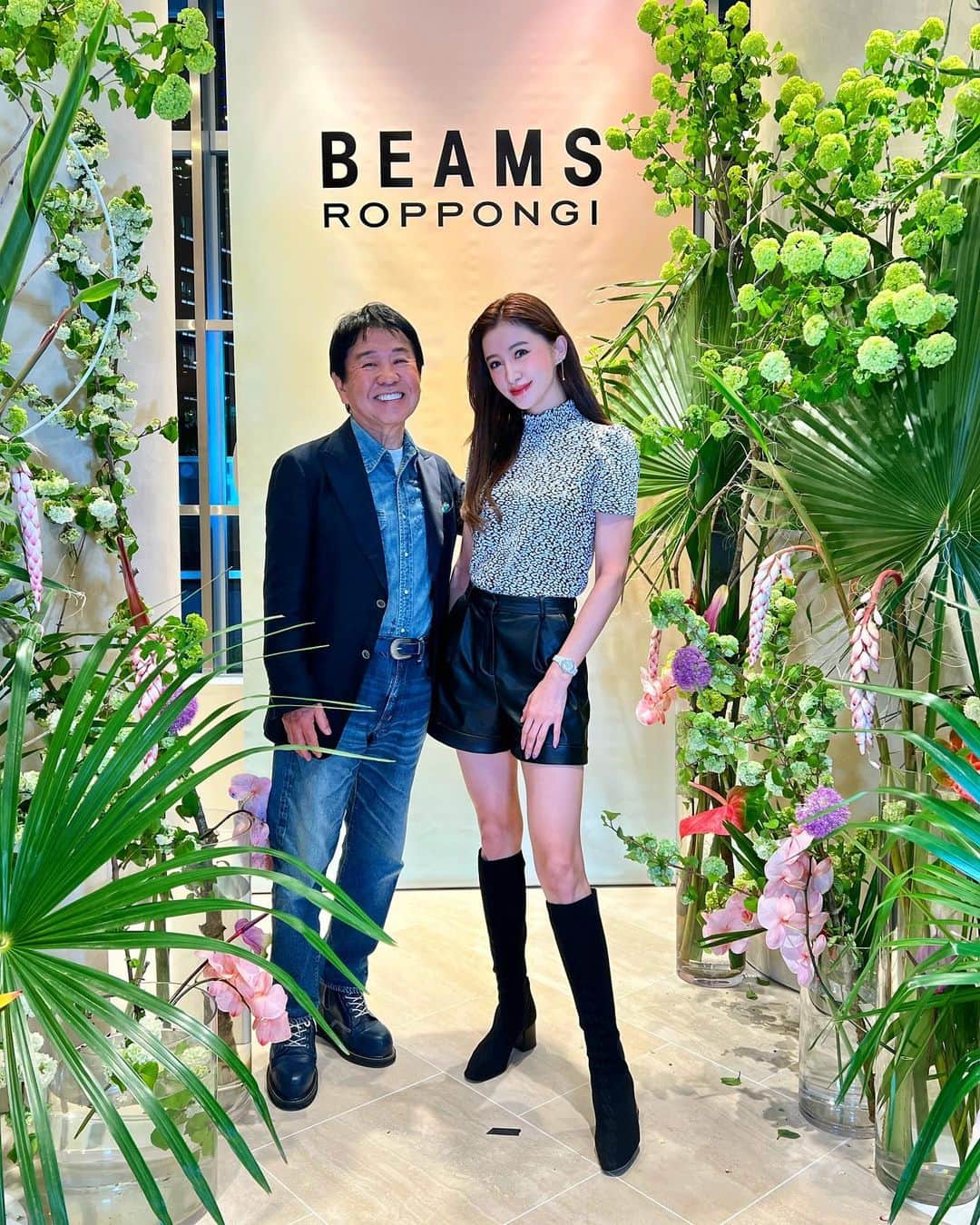 平山美春のインスタグラム：「📍𝐁𝐞𝐚𝐦𝐬 𝐑𝐨𝐩𝐩𝐨𝐧𝐠𝐢 𝐡𝐢𝐥𝐥𝐬 𝐑𝐞𝐧𝐞𝐰𝐚𝐥 𝐨𝐩𝐞𝐧𝐢𝐧𝐠 𝐩𝐚𝐫𝐭𝐲  @beams_official  @beams_roppongihills   リニューアルされたBEAMS 六本木ヒルズのリニューアルパーティーへ🎉 東京中のファッション業界の方々が集まり、とっても楽しい夜でした✨  たらちゃんおめでとう👏 そしてありがとう！ @taracyan3   #beams」