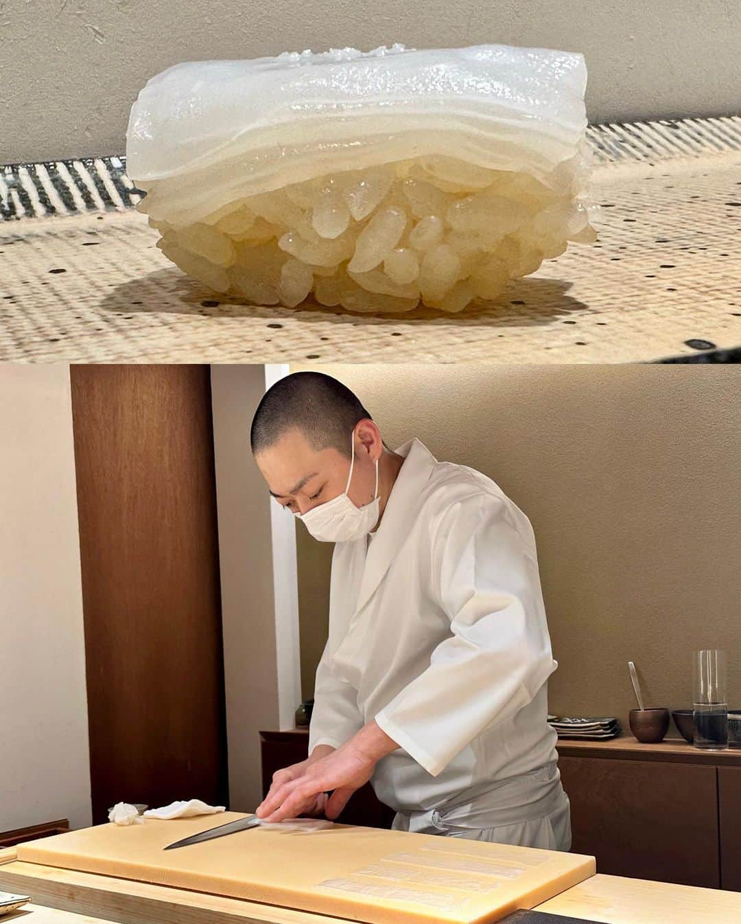 秋山具義さんのインスタグラム写真 - (秋山具義Instagram)「『鮨 西崎』６回目！ ⁡ 西崎大将の魚への向き合いかたは本当に素晴らしく、全てが最高に美味しい！ どんどん寿司の凄みが出てきています！ 日本酒の選び方もすごく良い！ ⁡ ⁡ つまみは、 煮蛸 アサリ出汁と海苔の茶碗蒸し 本鱒 真鯛 生の水蛸 お造り 白バイ貝の酒煮 鰯の酢の物 蛍烏賊の有馬煮とあいなめ皮炙り あん肝 焼き穴子 お椀 卵焼き ⁡ 握りは、 春子鯛の昆布締め 6枚ミルフィーユ白烏賊 煮蛤 白甘鯛の昆布締め 金目鯛漬け 本鮪の赤身 血合いぎしニ柵隣の中トロ 強めに〆た小肌 車海老 藁で燻した黒むつ 宮城県のムラサキ雲丹 穴子 ⁡ 追加で、 トロタク巻き カッパ巻き ⁡ #鮨西崎 #具義寿司2023 #具義東北沢2023」4月30日 23時09分 - gugitter