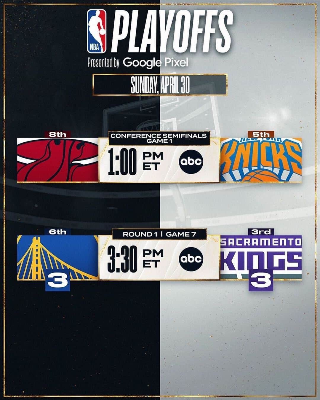 NBAさんのインスタグラム写真 - (NBAInstagram)「👀 Today’s action on ABC!  #NBAPlayoffs presented by Google Pixel」4月30日 23時24分 - nba