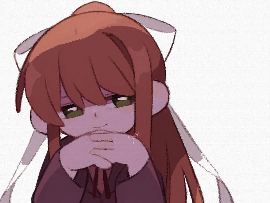 ユキノシュガーのインスタグラム：「#drawing#illustration#fanart#justmonika#love#ddlc#dokidokiliteratureclub#monika#monikaddlc#girl」