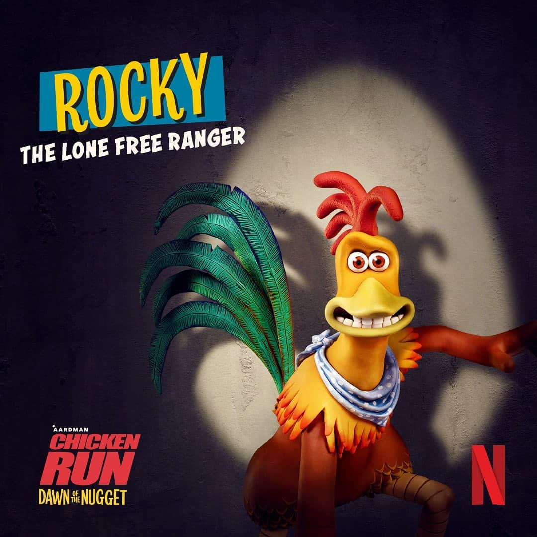 ザッカリー・リーヴァイのインスタグラム：「Cock-a-doodle do, my friends… it’s almost time! 🐔💃🏻 Rocky (heyy, that’s mee!!) now with his daughter, Molly, are headed your way in Chicken Run: Dawn of the Nugget later this year on @Netflix. Lettsssgo!」