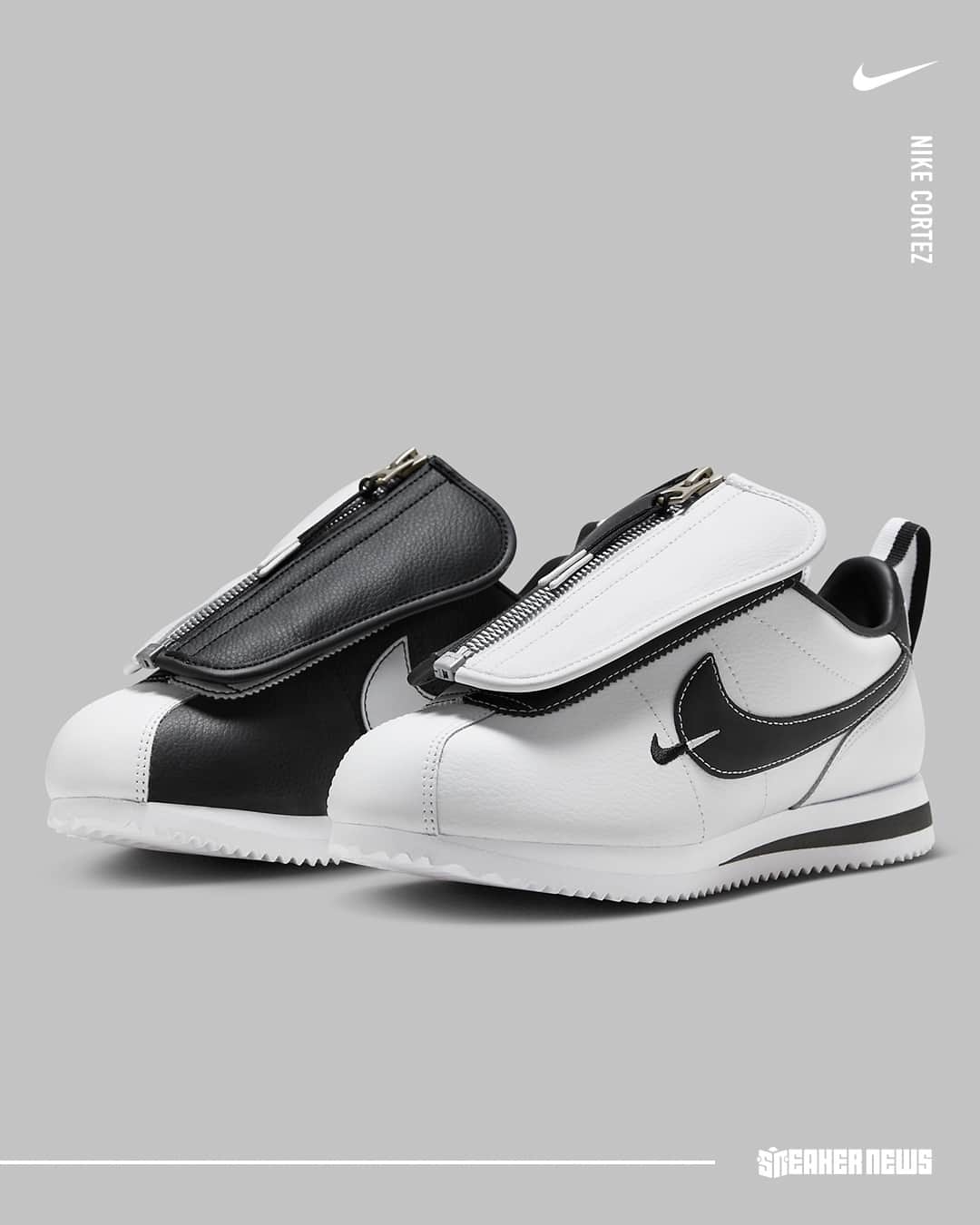 Sneaker Newsさんのインスタグラム写真 - (Sneaker NewsInstagram)「Nike adds a Yin-Yang effect to the Cortez, adding a zippered tongue cover that is completely removable. Would you rock these?」5月1日 13時00分 - sneakernews