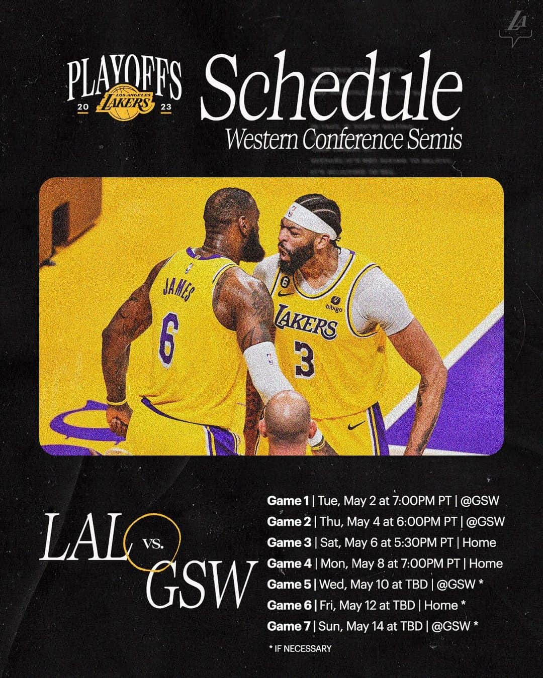 Los Angeles Lakersさんのインスタグラム写真 - (Los Angeles LakersInstagram)「Western Conference Semis are set - mark your calendars.」5月1日 7時29分 - lakers
