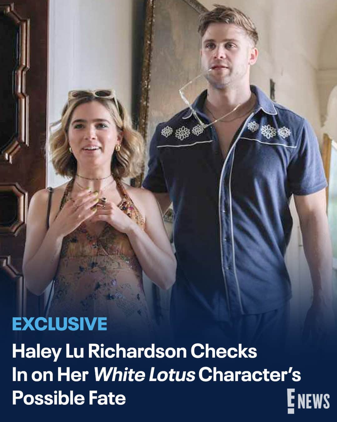 E! Onlineさんのインスタグラム写真 - (E! OnlineInstagram)「There's a lot to unpack here. Link in bio for Haley Lu Richardson's refreshing take on her hope for Portia's fate on #WhiteLotus. (📷: HBO)」5月1日 8時01分 - enews