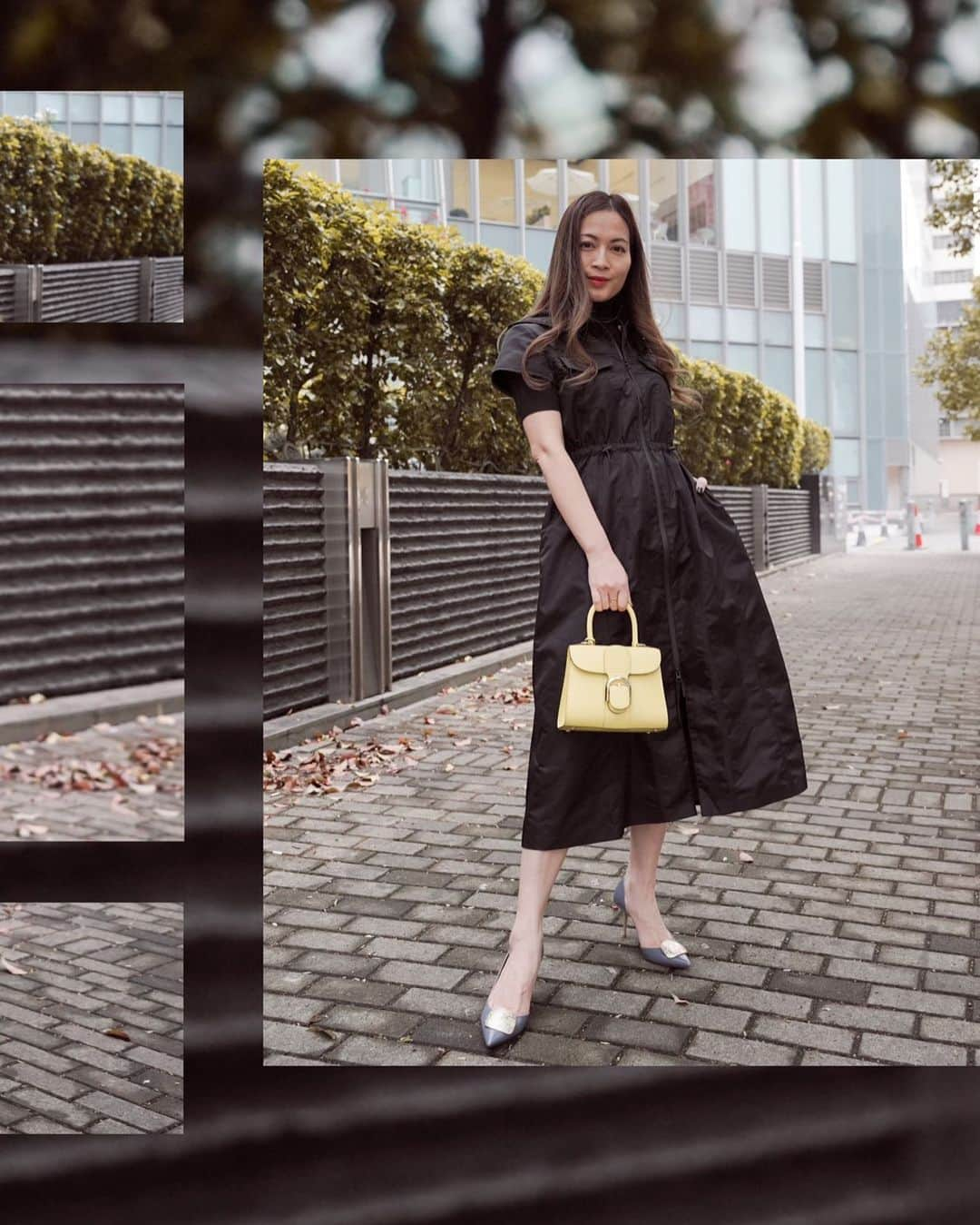 Ruby Kwanのインスタグラム：「🖤💛💙 #rougecloset   Outfit: @Delvaux Brillant mini box calf in sorbetto #delvaux #delvauxbrillant #delvauxss23  @Autopilot.online #autopilothk #autopilotwomen #autopilotss23 @ysl #saintlaurent  @Sauvereignofficial #sauvereign #sauvereign24kgold #svgnlegacy #svgn24kgold   #rubykwan #streetphotography #hongkongstreetphotography #ootdhk」