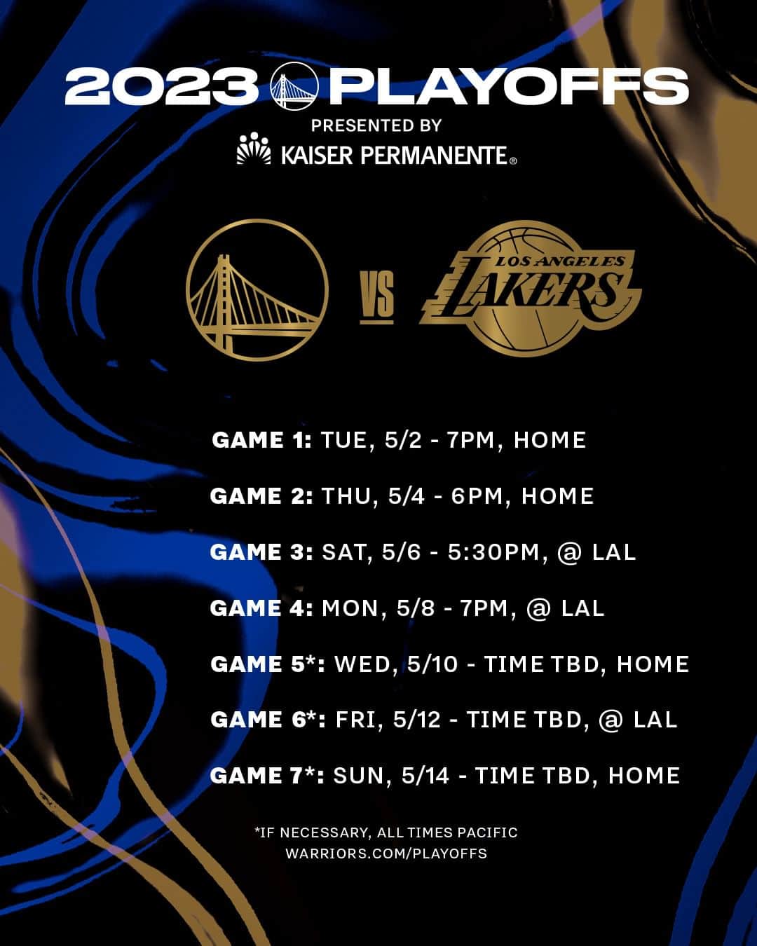 ゴールデンステート・ウォリアーズのインスタグラム：「The Bay vs. L.A.  @kpthrive || 2023 Playoffs」