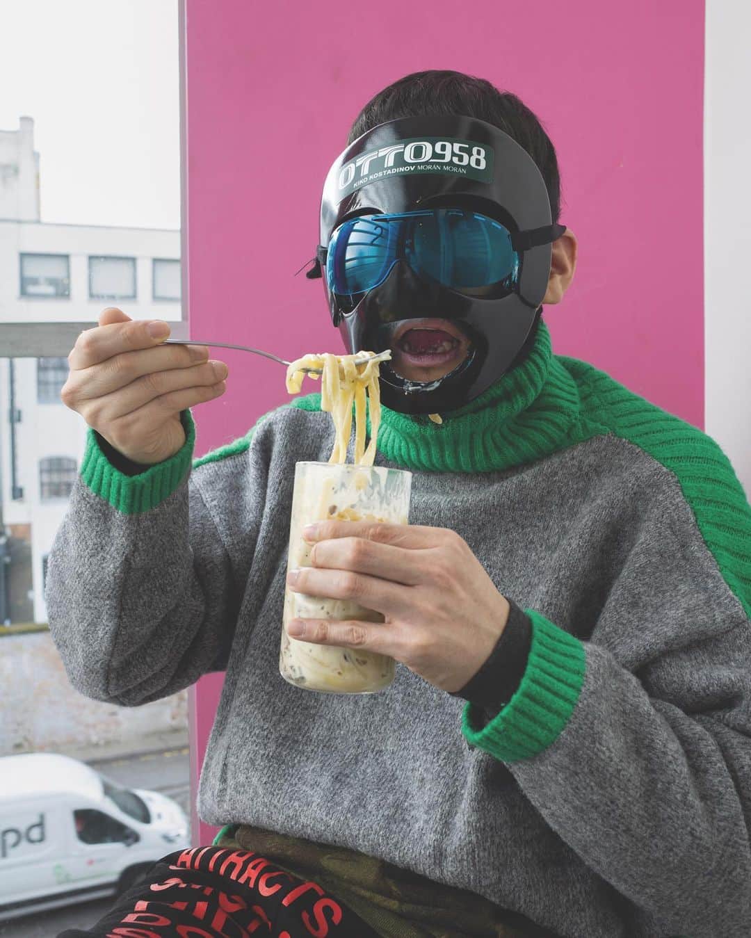 GRINDのインスタグラム：「. OTTO 958 for GRIND Vol.106 2023 SPRING/SUMMER  “Proust Questionnaire for OTTO”  プロダクトをドロップすると、瞬く間に完売になるなど、カルト的な人気を誇る謎のレーベル〈OTTO 958〉。今回彼らはGRINDのために、刺激とユーモア溢れるビジュアルを撮り下ろしてくれた。あわせて『プルーストの質問表』にならった35個のQ&Aも実施。一体OTTOとは何者か。ベールに包まれた彼らのプロジェクトの一端に迫る。  Photo&Styling_Paride Calvia  Edit_Shuhei Kawada  #grind #grindmagazine #unexpected #otto958」