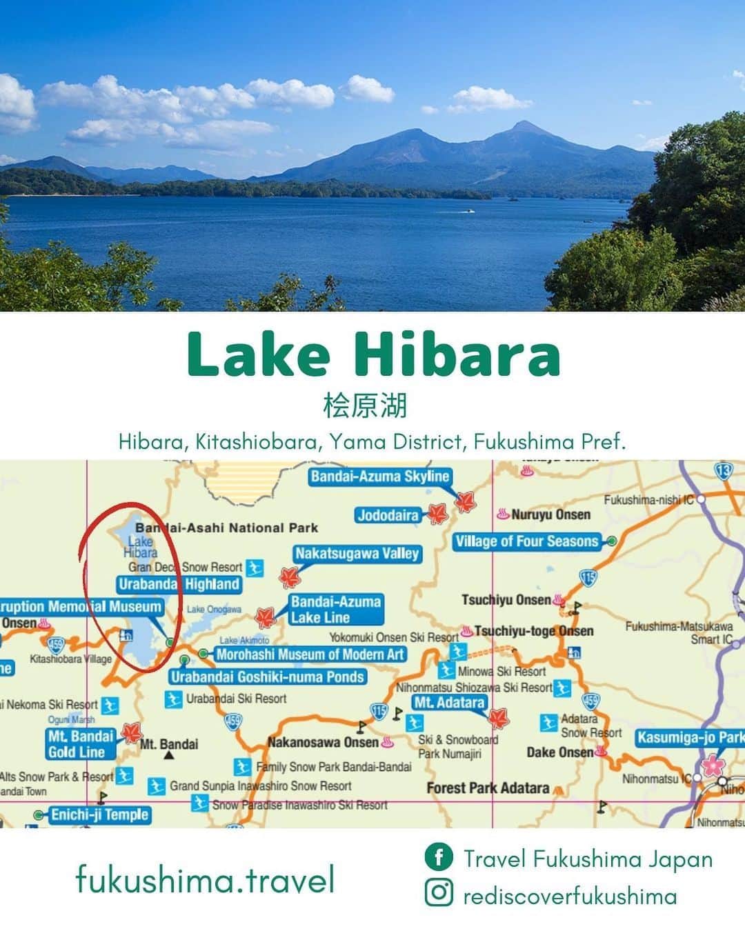 Rediscover Fukushimaさんのインスタグラム写真 - (Rediscover FukushimaInstagram)「Looking for a fun activity this summer? 🚣‍♂️ Why not try canoeing at lake Hibara in the Urabandai area of Fukushima? 🏞️  Lake Hibara was formed after a volcanic eruption in 1888, as did nearby Goshiki-numa ponds. This area is a popular destination during the warmer months of the year to connect with nature. 🌿🚣‍♂️🧗‍♂️  Some of the activities that can be enjoyed in this area include:  🛶Canoeing: Even beginners can try their hand at canoeing or kayaking along the clear waters of the lake guided by locals.  🥾Trekking: There are many trekking routes! Follow the Lake Hibara lakeside trail for a scenic hike. The trail takes about an hour and a half to complete.  🚗 Scenic drives: A great way to stay out of the scorching hot summer months in Japan is enjoying the scenery during a driving trip!   ℹ️ Close to this area is the scenic Lakeline road, from which you can enjoy sights of mountains and lakes in this region. Also nearby is the Nishi Azuma Sky Valley scenic road.  🏕️ Camping: This area is perfect for camping under the stars, with several camping grounds (and other accommodation options) available nearby.  🗺️Access: From Inawashiro Station (JR Ban-etsu West Line):  🚗30 min. drive or  🚍50 min. by bus: take the Bandai Toto Bus and get off at Onogawa-ko Iriguchi Bus Stop (小野川 湖入口バス停)- this journey takes around 35 min. Then take the Free Community Bus to Lake Hibara, which takes an additional 35 min.  🙌🔖 Check our website for more information about lake Hibara (link in stories) and don’t forget to save this post for your next visit! 🙌🔖  #visitfukushima #fukushima #lakehibara #hibara #urabandai #travel #japantravel #summer #japantrip #visitjapanes #visitjapanca #visitjapanau #visitjapantw #visitjapanus #naturelovers #travelinjapan #travelphotography #summertrip #summertraveljapan #canoeingjapan #naturallandscape #japanese #japaneselake #photooftheday #picoftheday #tohokutrip #adventure #landscapeslovers #outdooradventures」5月1日 14時31分 - rediscoverfukushima