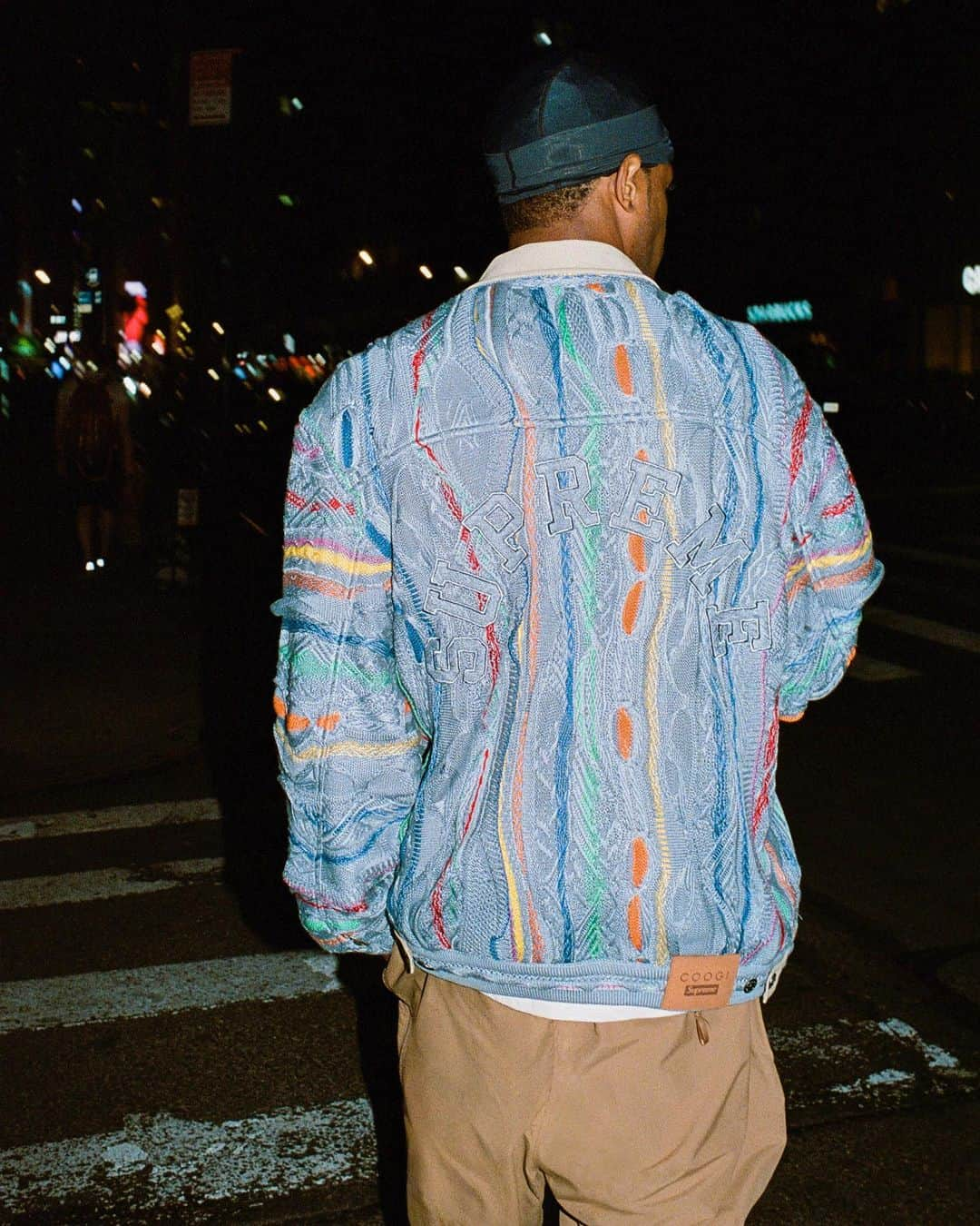 シュプリームさんのインスタグラム写真 - (シュプリームInstagram)「Supreme®/Coogi®. 05/04/2023  Coogi® is an Australian brand founded in 1969 and known for its vibrant knitwear. In the mid-1990s, Coogi’s mercerized wool sweaters — constructed in abstract swirling patterns and bold colors — became widely sought-after due to their unique look and feel.   Supreme has worked with Coogi® on a new collection for Spring 2023. The collection consists of a Trucker Jacket, Basketball Jersey, S/S Top, Jean, Basketball Short and Durag.   Available May 4th.  Available in Japan May 6th.」5月1日 23時00分 - supremenewyork