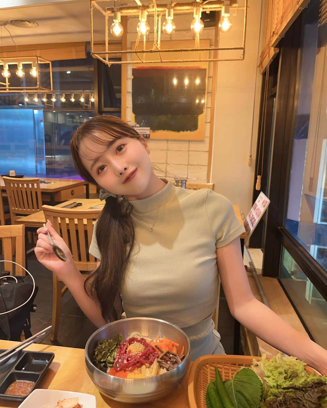 加藤ゆりなのインスタグラム：「今回の韓国旅行はすべて韓国料理しか食べなかった👍🏻 珍しく日本食封印🥺 韓国料理最近好きすぎて、早くまたすぐ食べたい😭♥︎  #韓国旅行 #明洞グルメ #韓国グルメ #ダーリッチ」