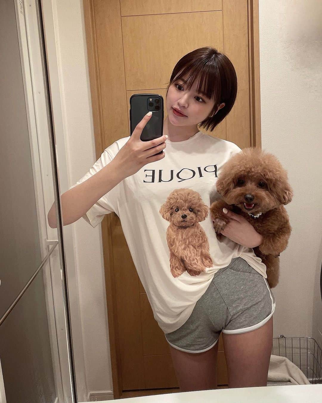 小森ほたるのインスタグラム：「ジェラピケのトイプードルシリーズ👚🐶そりゃ買っちゃうよね🥺💕」