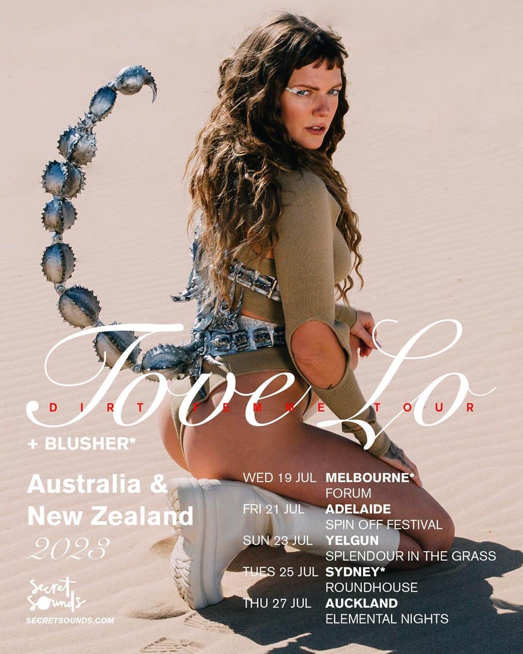トーヴ・ローのインスタグラム：「Australia and Aotearoa get ready for the full force of the Dirt Femme tour 🦂🪩 Tix on sale 9th May at 9am local time.」