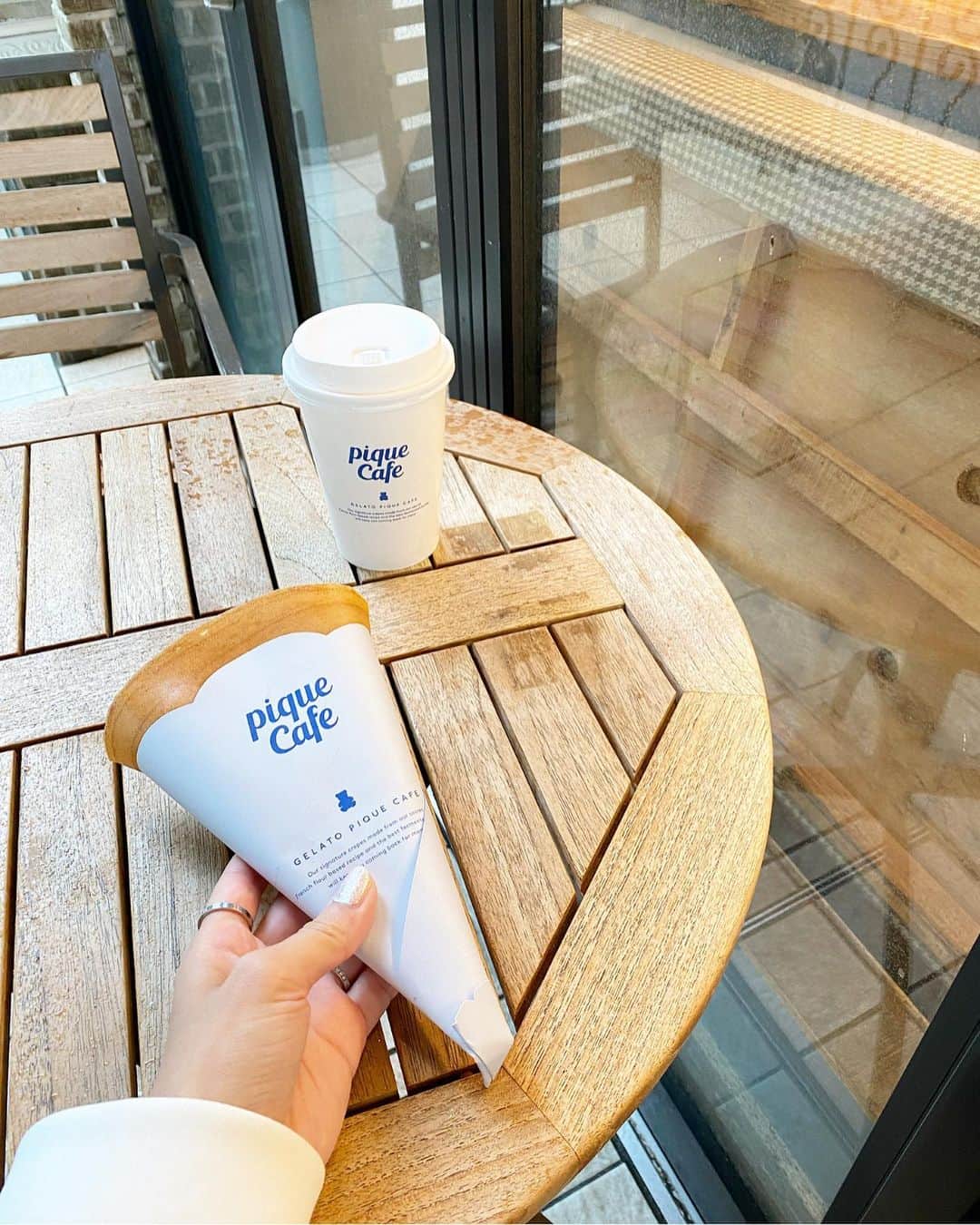 片桐優妃のインスタグラム：「最近よく見かける @gelato_pique_cafe に行ってみた🍳 . 久しぶりに#クレープ 食べた🤤おいしかった❣️あと#ジェラートピケ 最近ますますかわいくなってるよね🙈🫶 . そして#池袋 、昔住んでたけどほんとめちゃめちゃ変わって新しくなってる〜〜 . #gelatopique #gelatopiquecafe  #ピケカフェ #piquecafe #池袋カフェ」