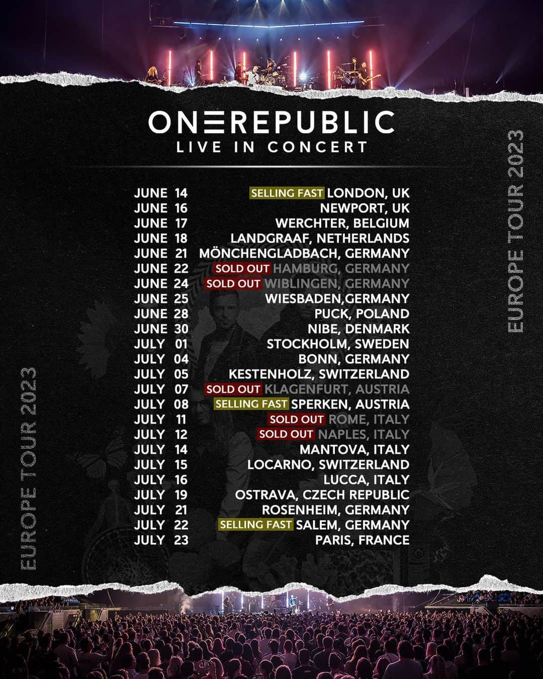 OneRepublicさんのインスタグラム写真 - (OneRepublicInstagram)「Our Euro tour is coming up soon and tickets are going FAST! We don't want you to miss out on coming to a show, so grab your tickets now at the link in bio 🎟️🎟️ See you there! ✈️」5月2日 4時05分 - onerepublic