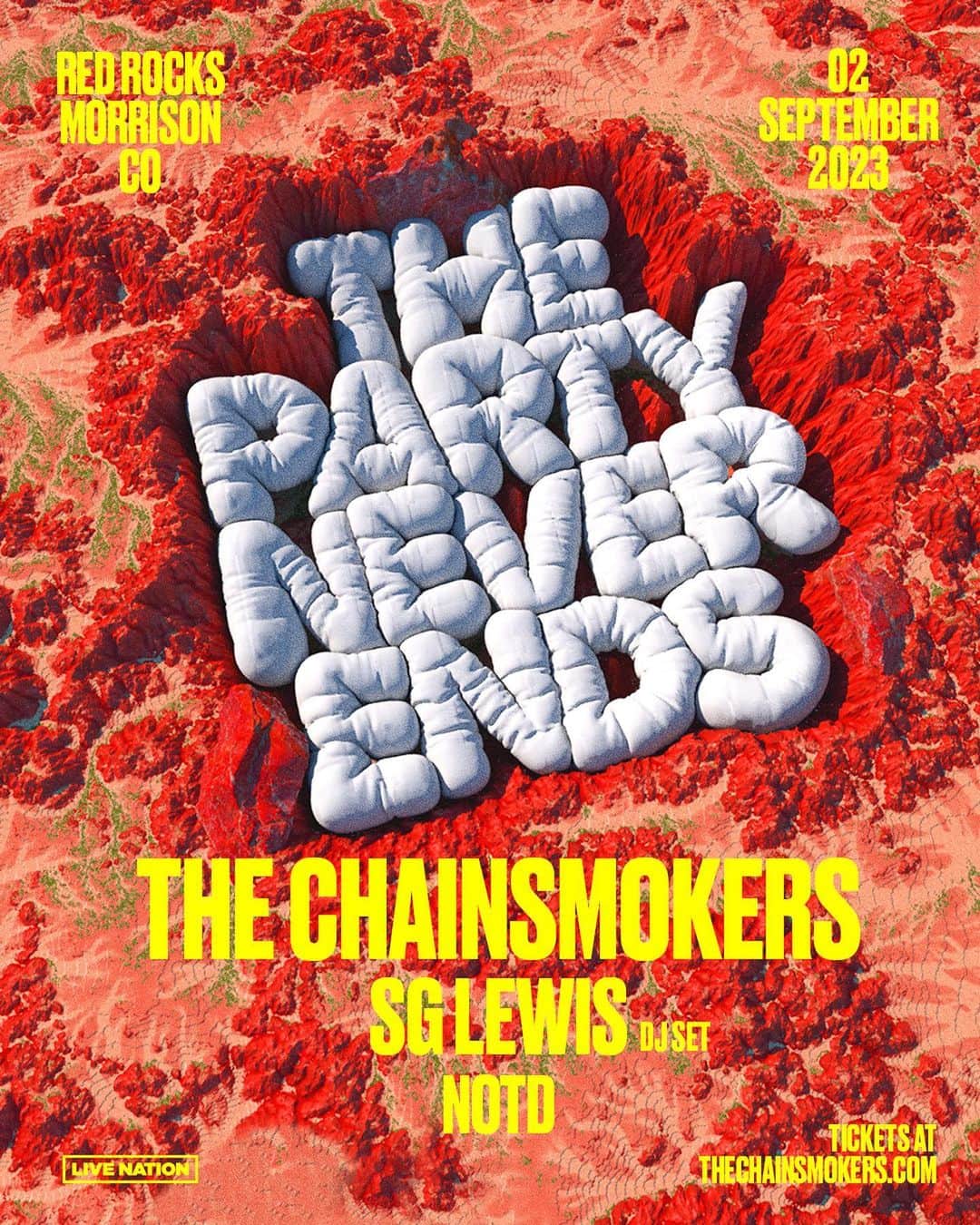 The Chainsmokersさんのインスタグラム写真 - (The ChainsmokersInstagram)「We are starting a new thing. Our first Chainsmokers show in LA and Red Rocks in 5 years goes on sale this Friday!  Before the scalpers scalp, hit the link in our bio to register for presale access. Ps you can't DM Alex for guest list on this one.  Pre-sale starts Wednesday May 3rd 10am LOCAL General on sale starts Friday May 5th 10am LOCAL」5月2日 4時01分 - thechainsmokers