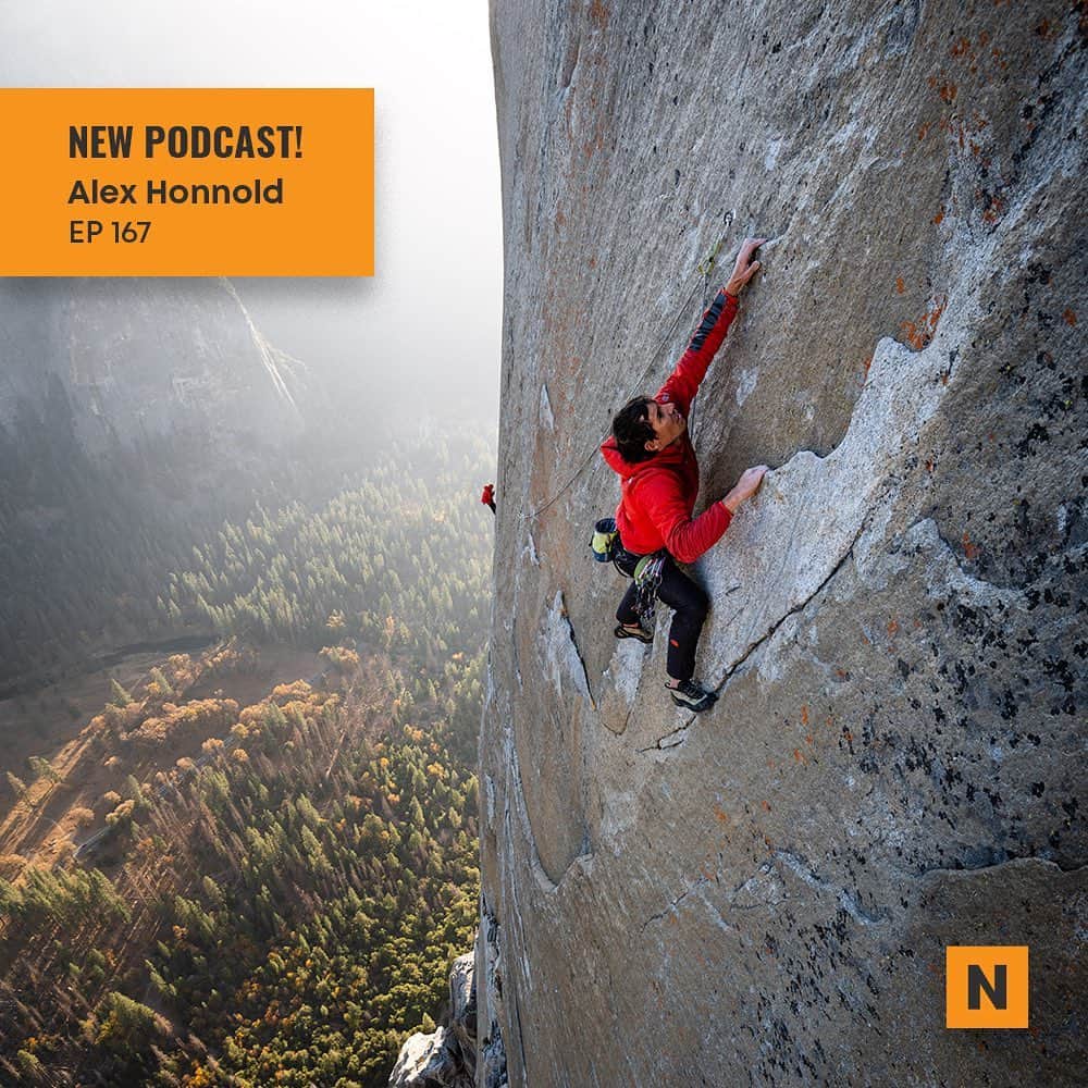 アレックス・オノルドのインスタグラム：「New podcast with Alex Honnold! ⁠ ⁠ "Who? The guy that free handed Yellowstone?" Close enough.  Seriously though, this was such a great interview. ⁠ ⁠ We talked about:⁠ – Two epic solos that nobody heard about 🏜️⁠ – Near misses and closest calls 😳⁠ – Lessons from other climbing legends 🤩⁠ – The difference between him and Chris Sharma 🤯⁠ – The potential limits of The Nose speed record ⏱️⁠ – Pooping while free soloing stories 💩⁠ – How Free Solo exceeded his hopes/dreams 🏆️⁠ – His favorite interviews from @climbinggold 🎙️⁠ – The commitment to excellence 🤺⁠ – And much more!⁠ ⁠ Check out episode 167 with @alexhonnold !  Link in our bio 📲⁠ ⁠ 📸 by @austin_siadak via the Climbing Gold Podcast」