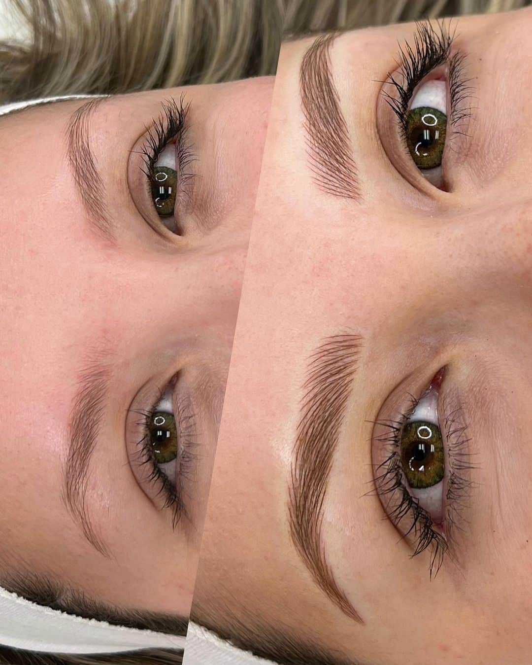 Haley Wightのインスタグラム：「Before and after pics are still my fav 🤤❤️ Nanoblading at its finest! Call to book- (602)809-9405 or visit our website daelascottsdale.com, link is in my bio 🤍  #microblading #nanoblading #brows #arizona #phoenix #scottsdale #microbladingaz #ombre」