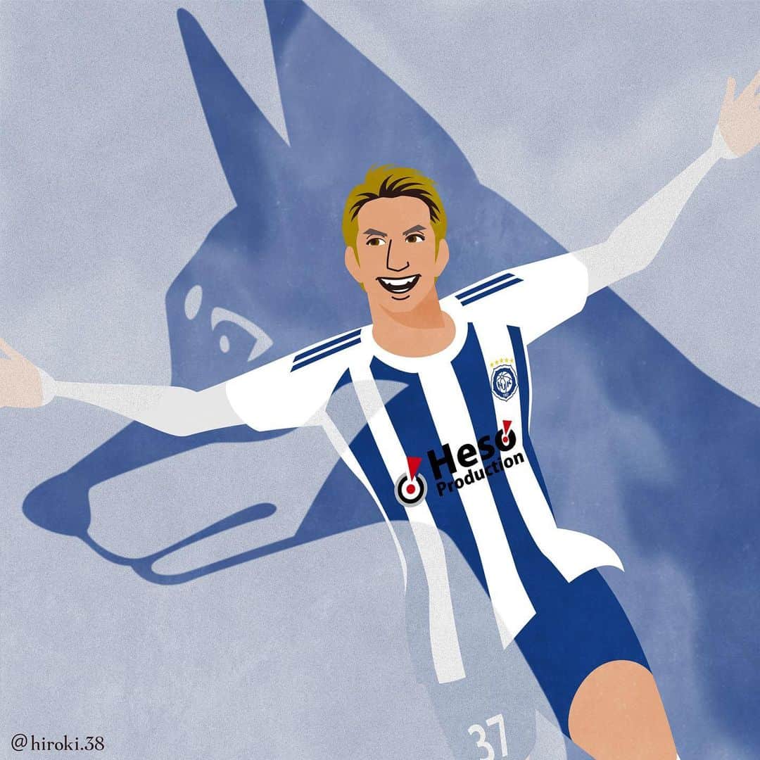 hiroki.38のインスタグラム：「. 熱源 ／ löyly . . #田中亜土夢 #HJKヘルシンキ #イラスト #サッカー #サッカーイラスト #サウナ # #アルビレックス新潟 #セレッソ大阪 #footballplayer #soccerplayer #sketch #vectorart #illustrator #illustrations #soccerillustration #atomtanaka #atom #helsinki #hjk #HelsinginJalkapalloklubi #finland #moisauna #sauna #löyly #jleague」