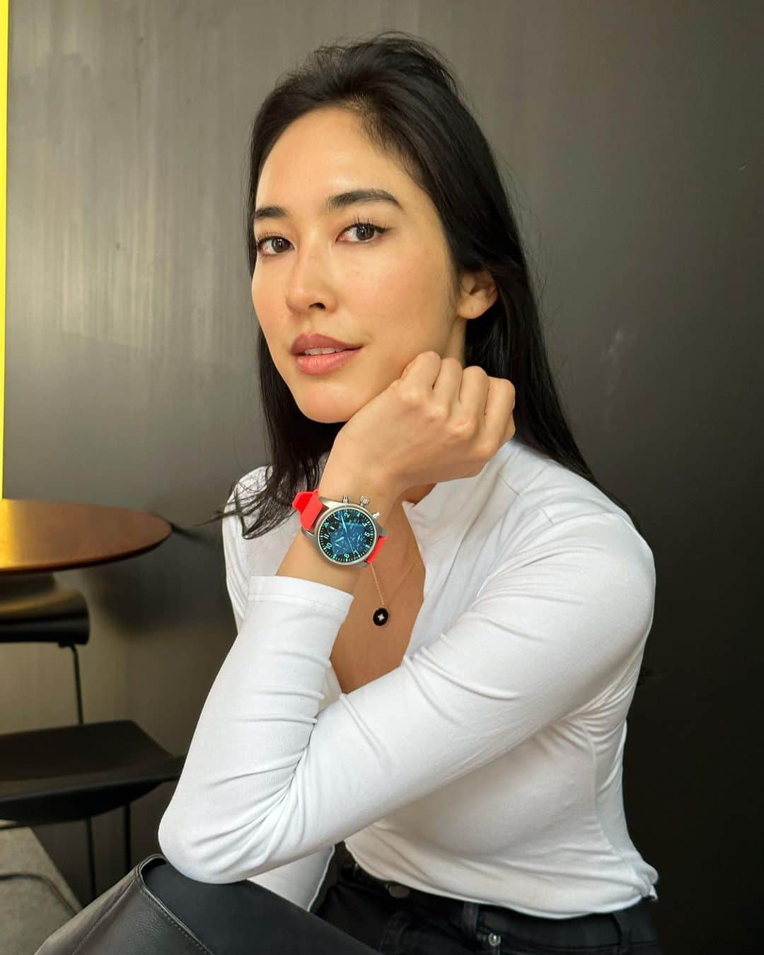 立野リカのインスタグラム：「Getting ready for the Miami Grand Prix wearing the IWC F1 Pilot’s Watch 🏎️ 💨💨💨   #IWCMiami #JapanGoesMiami #IWCPilot #IWCRacing  @iwcwatches_jp @iwcwatches」