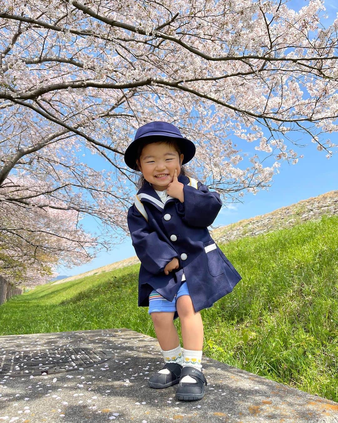 aco.さんのインスタグラム写真 - (aco.Instagram)「📷2023.4.4  4月中にpostしたかったのに あっという間に5月！  入園式には桜も散ってしまってるだろうと お花見に行った時に撮影しておきました🌸  ノリノリで色んなポーズをとってくれた娘  このぷにぷにの膝も 入園後には何度も転けてかさぶただらけに😂  まだ入園から1ヶ月足らず、 覚悟していたのに一度も泣かれたことはなく （思ってたんと違う事があって急に怒り出して泣く、 　とかは毎日のようにあるけど笑） 恐ろしいほどのパワーで幼稚園を満喫しております😂🫶  先生にも 「◯◯ちゃんはハッキリしてるからねー」って笑われる程  ハッキリしてるので お友達に嫌なことを言ってないか心配ですが 毎日友達の名前を沢山言っていて 覚えた歌をうたっていたり 手遊びを必死に再現しようとやっていたり （ちょこちょこ違ってて笑える） 本当に楽しそうです  子供が楽しいと親もこんなに楽しいのかと 14年も子育てしてきたはずなのに 改めて思わされます  （それだけ息子の時は 　私の心に余裕がなかったのかもしれないし 　息子より娘の方が 　感情爆発タイプだからかもしれないけど）  私も早く済ませておこうと 決してポジティブな気持ちからではないのですが 幼稚園の役員に立候補し、 どうせなら息子の時にはできなかったことを 楽しもうと思っています  これからの3年間が楽しみ😊 . . . 娘が幼稚園に入ったら 少し時間ができると思っていたのに 娘の低身長・乱視、息子の視力悪化の通院で 先週は週5で病院通いでした😇  幸い元気な子の病院通いなので、まだ楽ですが バタバタ過ぎて訳が分からなくなっていました😂  とりあえず一段落したので 自分を取り戻したいと思います笑 . . . . . #aco子育て記録 . #幼稚園入園 #幼稚園児 #桜の木の下で #季節を楽しむ暮らし  #こどものいる暮らし #こどもと暮らす #子育てを楽しむ #3歳 #3歳女の子 #10月生まれ #こどものいる暮らし #こどもと暮らす #子育てを楽しむ  #11歳差子育て #年の差兄妹 #年の差育児  #暮らしを楽しむ家づくり #暮らしの記録 #日常の記録 #日常を楽しむ #日常を楽しく .」5月2日 10時30分 - aco.chaaaaan