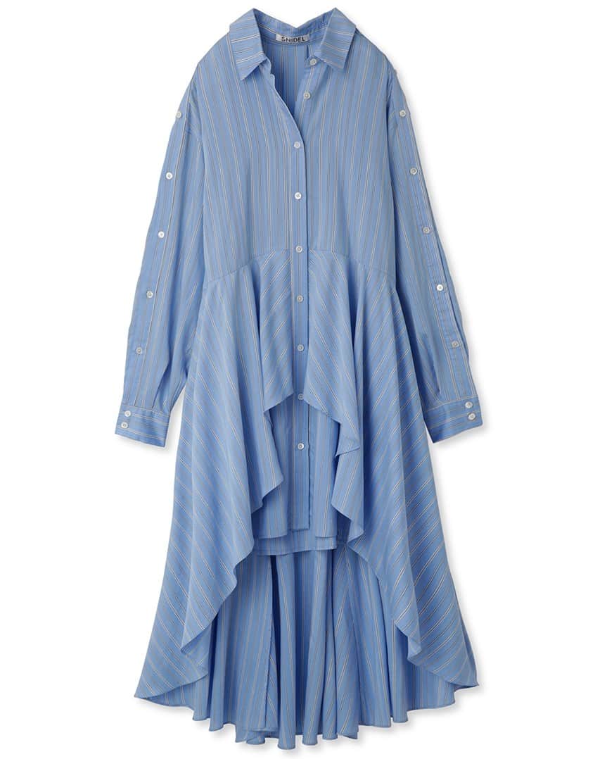 snidelさんのインスタグラム写真 - (snidelInstagram)「【SNIDEL 】本週上架！帶有優雅魚尾的襯衫式連衣裙， 裙襬設計勾勒出垂墜感。袖子鈕釦可以打開，以手臂開衩或無袖方式穿著，享受多種穿搭樂趣。  魚尾襯衫裙  SWFO232063 Color: PNK STRIPE WHT Size: 0, 1   ----------------------  \ USAGI ONLINE 網店優惠 /  ▪️消費券SPECIAL 全店指定春夏新款滿$2000即享全單8折 MID SEASON SALE🌸單件八折  **優惠至 2023/05/08 00:00   Link in Bio ✨  #SNIDEL #SNIDELhk #spring #top #blouse #onepiece #襯衫」5月2日 13時01分 - snidelhk