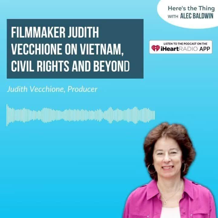 アレック・ボールドウィンのインスタグラム：「This week on Here’s The Thing... Forty years ago, “Vietnam: A Television History,” the documentary series examining the Vietnam War, premiered, giving us a look into the background, cost, and toll taken on the principal figures involved in the war, both at home and abroad.  Judith Vecchione, Emmy- and Peabody winner, who served as one of the producers on the series, joins me today to speak about what went into creating such a wide-ranging and deep investigation of the conflict. We discuss the weight of responsibility she felt in bringing the series to the public, what inspires her dedication to the important stories she produces, and how she mentors the next generation of documentary filmmakers.  Listen to the new episode now at the link in my bio.」