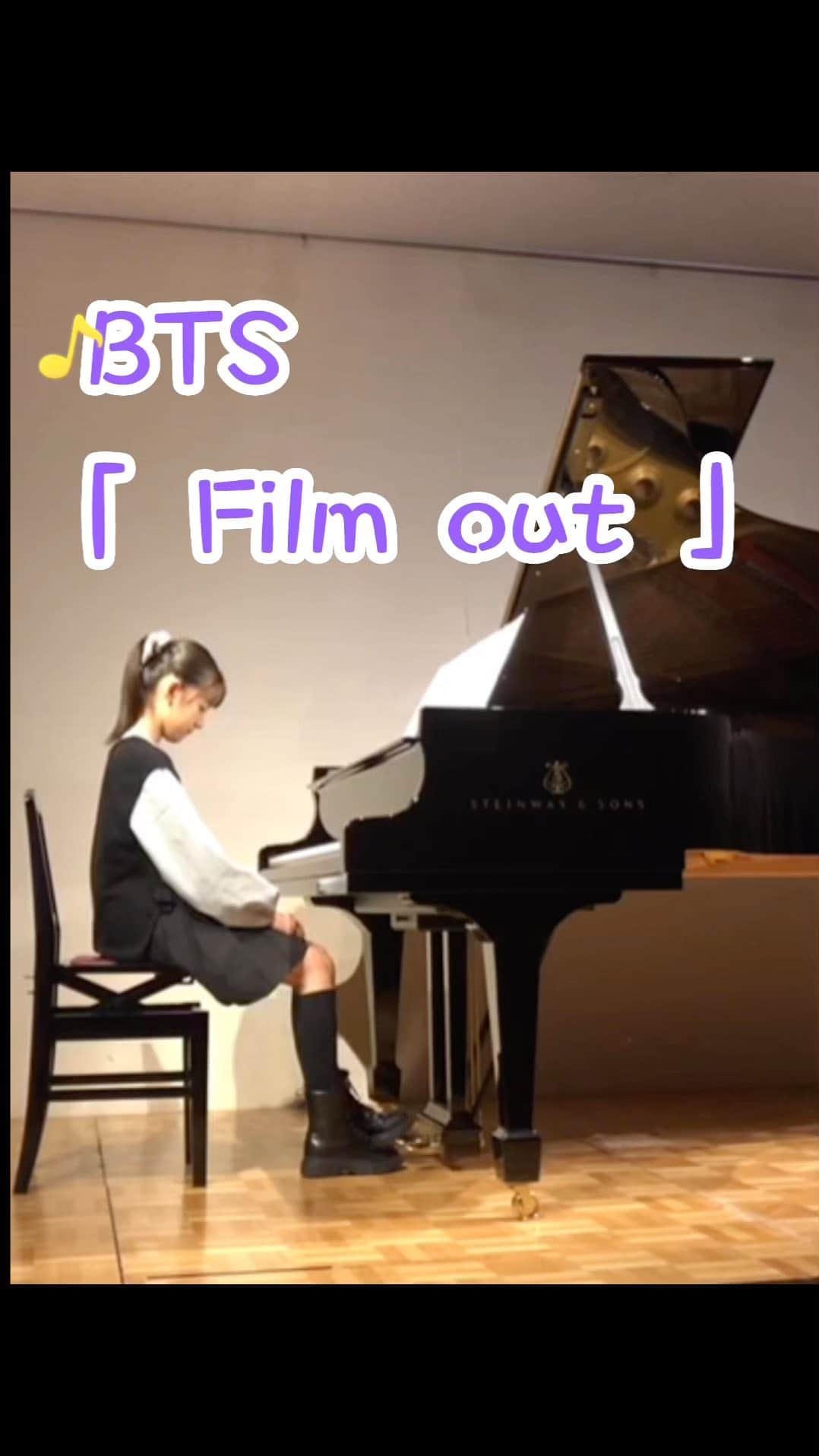 野澤しおりのインスタグラム：「BTSさんの 「Film out」を 練習したので YouTubeに投稿しました(^-^) 聴いていただけたら 嬉しいです♪  #bts #filmout #小学生ピアノ #野澤しおり」