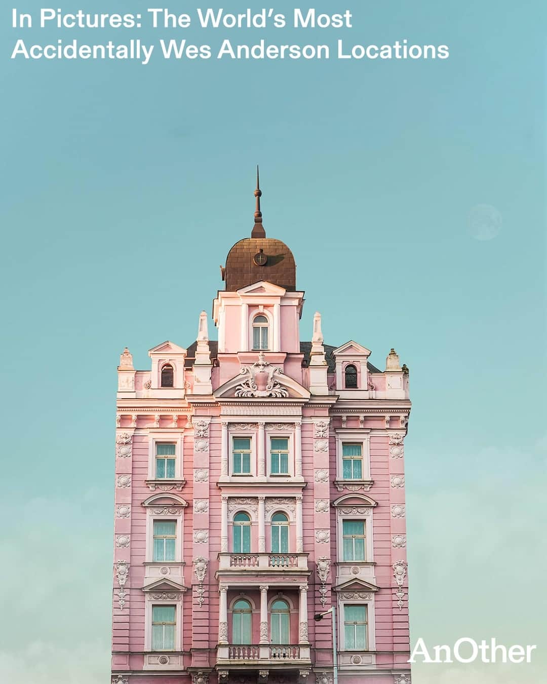 AnOther Magazineのインスタグラム：「From the colourful temples of India to the art nouveau grandeur of Romania, Wes Anderson can draw out the magic of any location. On the day following the auteur's birthday, we're taking a look back at Wally Koval's book which pays tribute to the director’s dream-like aesthetics 💌⁠ ⁠ The book by Koval (who is the person behind the account @accidentallywesanderson) contains 200 of the best shots from the much-adored Instagram page, whittled down from over 15,000 global submissions. Find out more at the link in bio 📲⁠ ⁠ 📸 1. HOTEL OPERA Prague, Czech Republic c. 1891. Photo by @valentina_jacks⁠ 2. ASCENSOR DA BICA Lisbon, Portugal c. 1892. Photo by #JackSpicerAdams⁠ 3. CENTRAL FIRE STATION Marfa, Texas c. 1938. Photo by @emprestridge⁠ 4. WHARF SHED Glenorchy, New Zealand c. 1885. Photo by @friiidaberg⁠ 5. CABLE CAR Cologne, Germany c. 1957. Photo by #OliverStolzenberg」