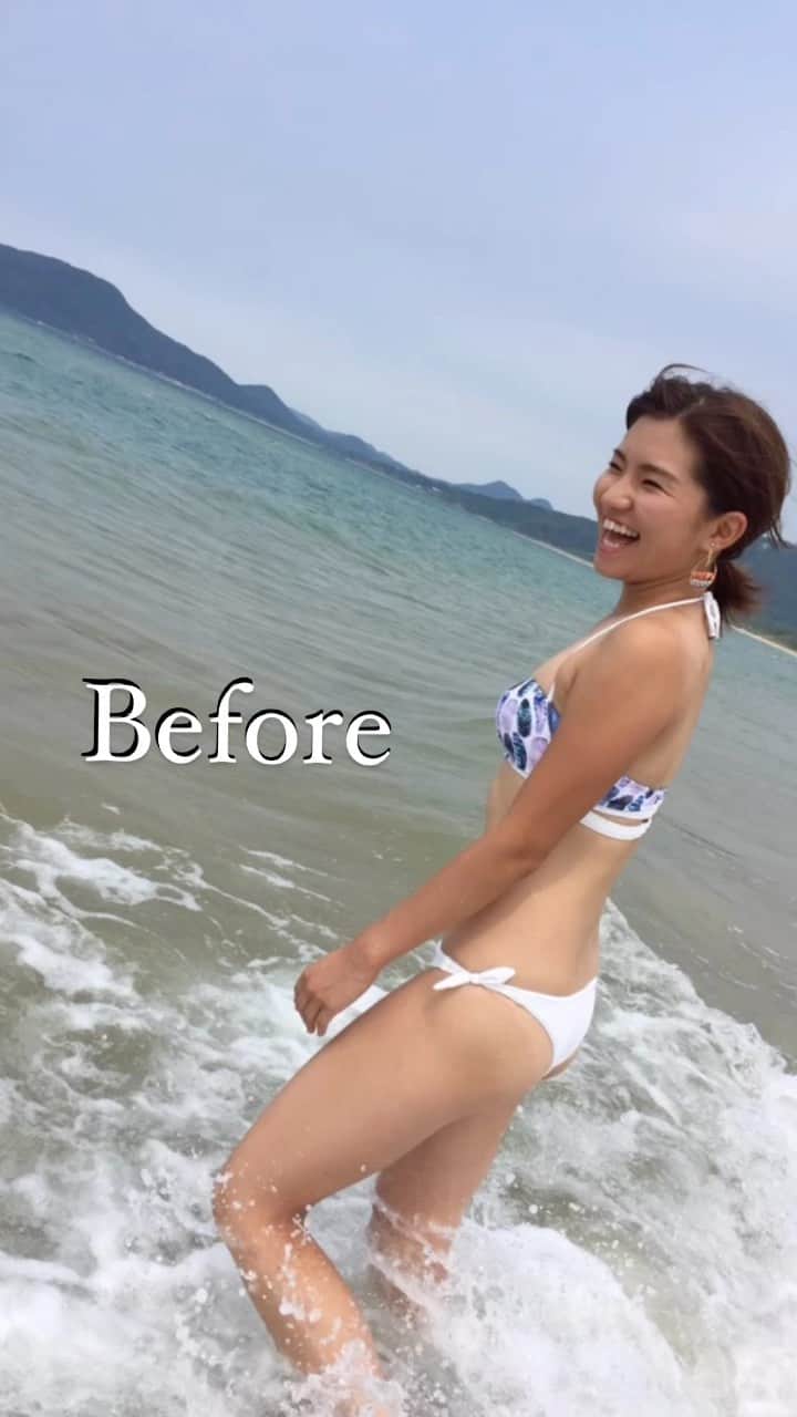 ほなみのインスタグラム：「#BeforeAfter  どんな体型でも 健康で幸せならそれで良いの♡ もちろん前の身体の時もしあわせ🫶  ただ、努力で創った今はもっと好き💗 いくつになっても自分更新🐰  #福岡パーソナルトレーニング #福岡パーソナルトレーナー #福岡女性トレーナー #福岡パーソナルジム #天神パーソナルジム #大名パーソナルジム #赤坂パーソナルトレーニング #糸島パーソナルトレーナー #ダイエット #ヒップアップ #痩せたい #diet #workout  #fitness #fitnessmodel #hipup #training #diet #hip #gym」